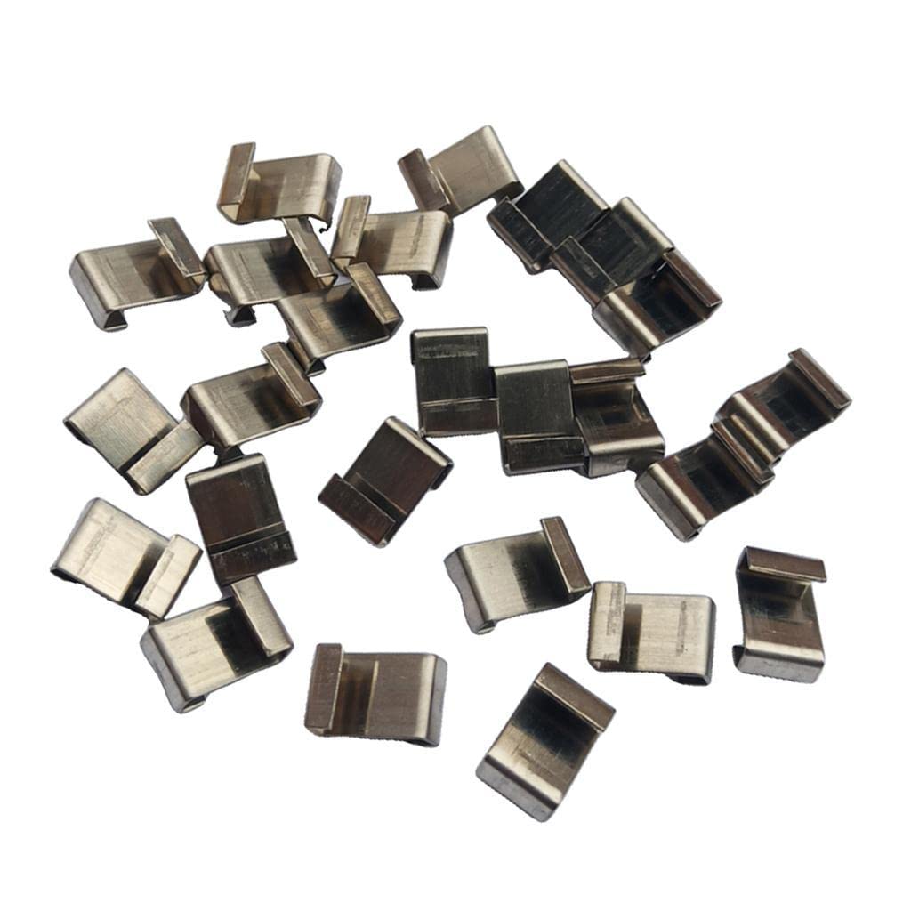 Baoblaze 25 Pack Silver Greenhouse Glass Pane Fixing Clips - Heavy Duty Glazing Z Overlap Clips for Greenhouse, Shed & Conservatory Windows - Secure Glass Panels for Gardening & DIY Projects