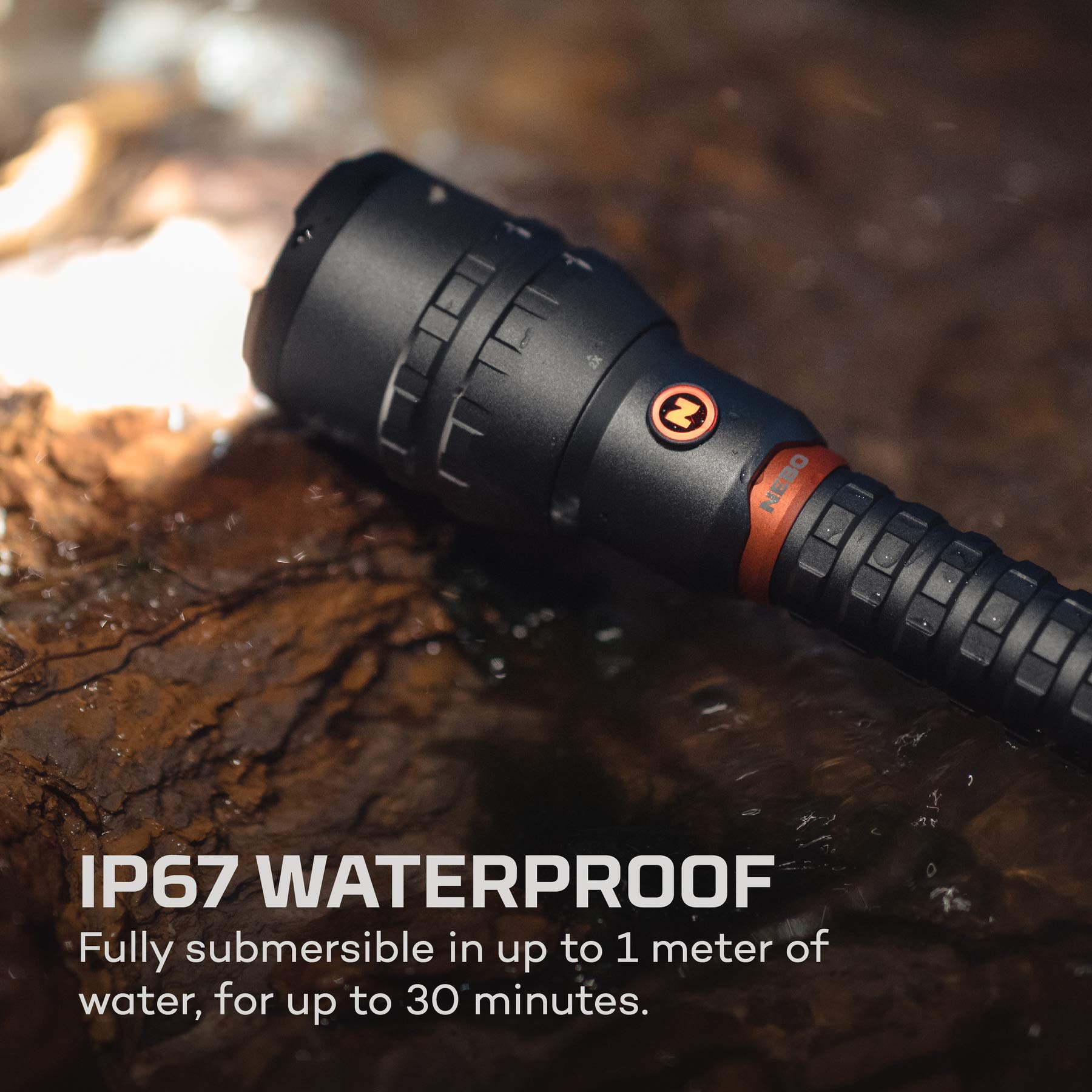NEBO Redline FLT-1007 12,000 Lumen Rechargeable LED Flashlight - Adjustable Beam, High Power, with EdisonBright USB Reading Light | Camping, Emergency, Outdoor, Home Use