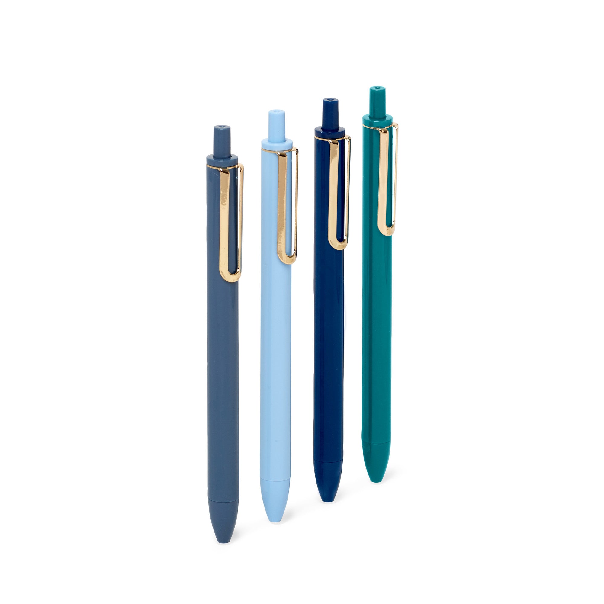 Premium Retractable Gel Pens - Set of 4 Assorted Blue Colors for Smooth Writing, Note Taking & Office Use