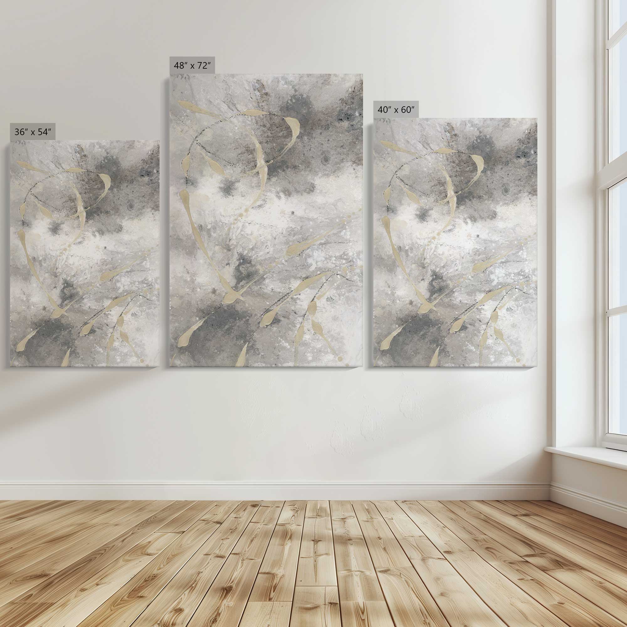 Gilded Whispers v1 Large Canvas Print - Premium Wall Art for Living Room, Bedroom & Office Decor | Modern Abstract Painting for Home & Office