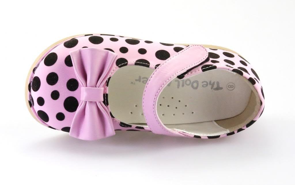 **The Doll Maker Girls' Polka Dot Mary Jane Shoes - Stylish & Comfortable Flats for School, Parties & Dress-Up**