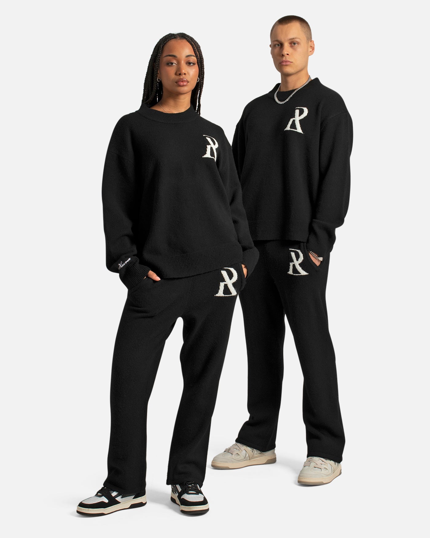 SSS Realism Radiant Knit Pants for Women - Soft Stretchy High Waisted Lounge Pants - Black - Perfect for Yoga, Workout & Casual Wear