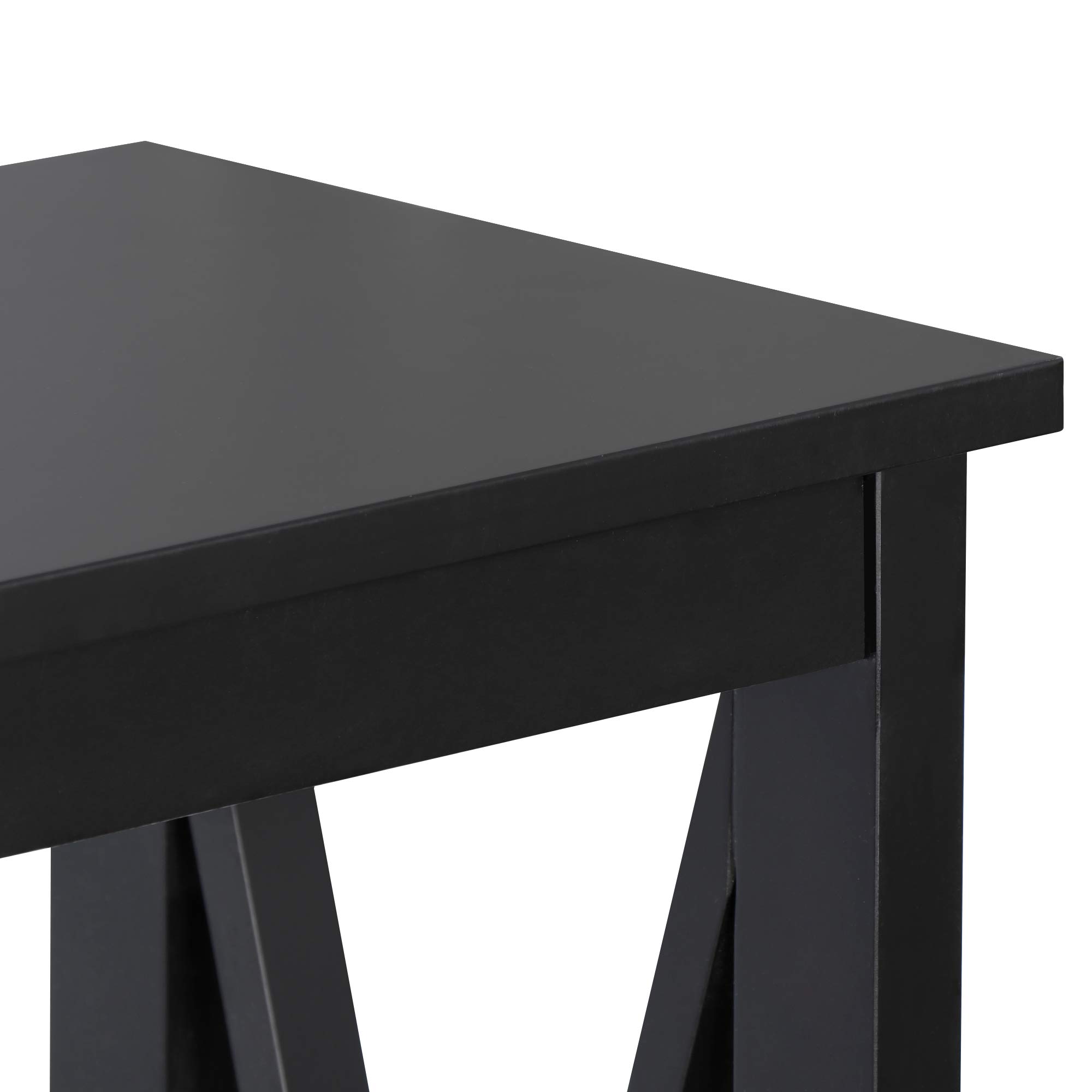 ZENY 2-Tier Console Table - Narrow Entryway Sofa Table with Shelves for Hallway, Foyer & Living Room - Modern Black Entrance Table for Small Spaces & Home Decor