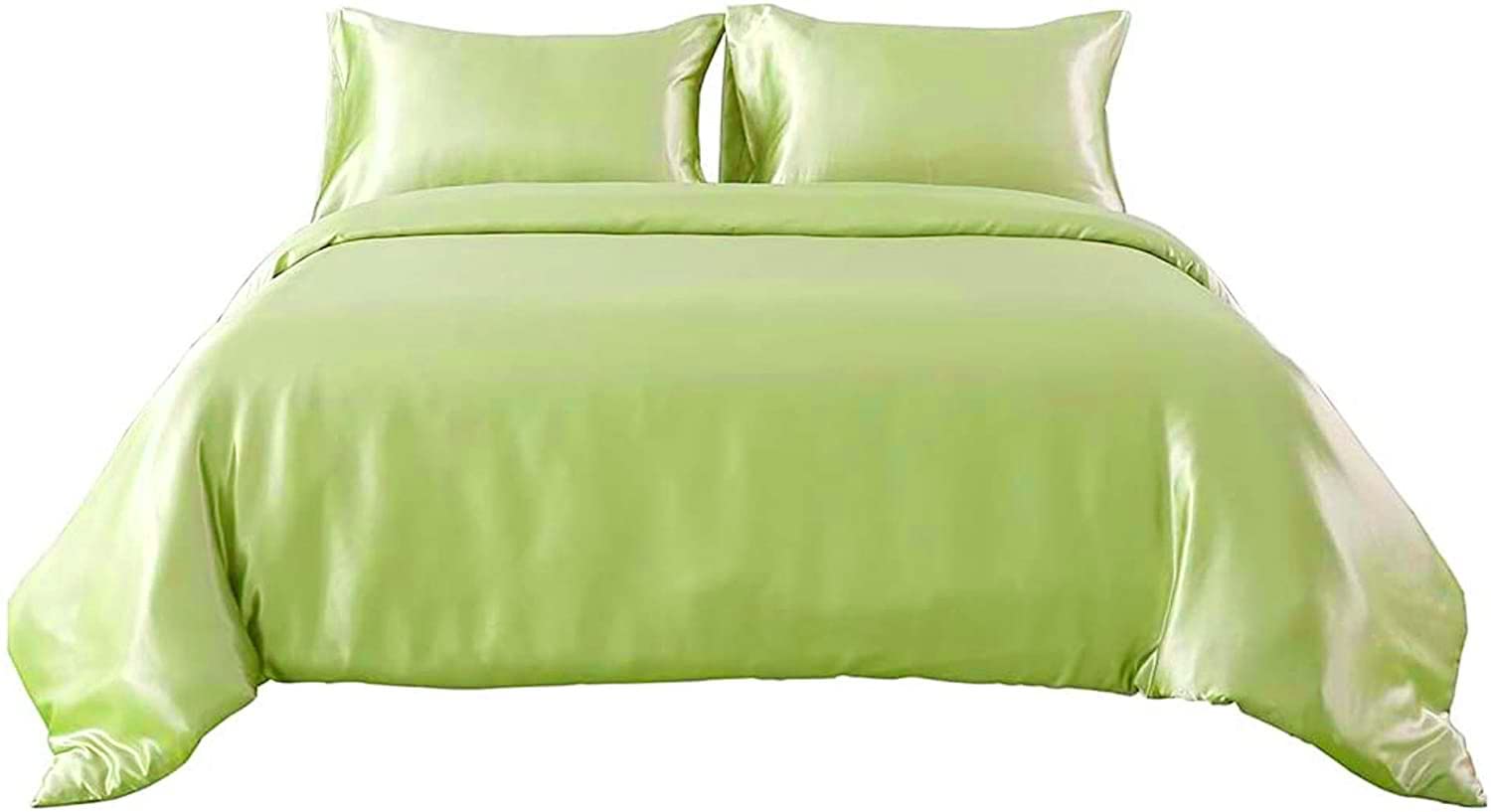 Ultra Soft Silk Satin California King Size 4-Piece Duvet Cover Set - Luxury Bedding with Zipper Closure (Duvet Cover + Fitted Sheet + 2 Pillowcases) - Perfect for Master Bedroom, Guest Room & Hotel Luxury Decor