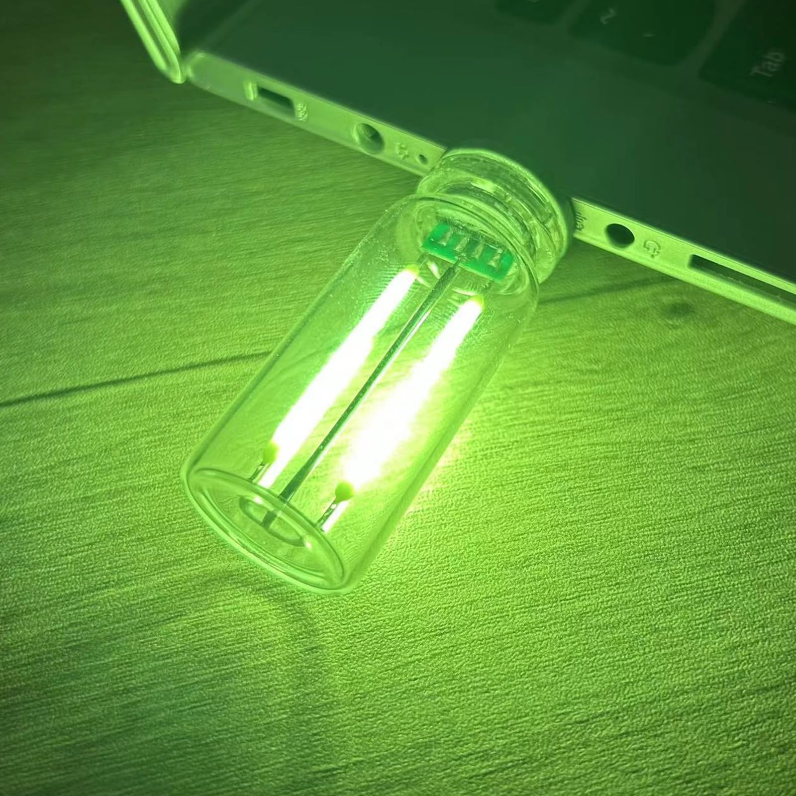 USB Retro Car Lamps - LED Interior Atmosphere Lights for Cars, Plug-in USB Automotive Night Light with Mini LED Bulb - Perfect for Car, Bedroom, Hallway Decoration (Green) | Enhance Your Vehicle & Home Ambience