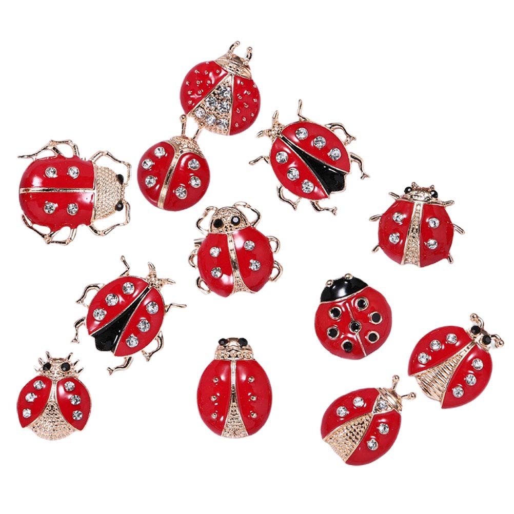 24 Pcs Cute Ladybug Brooches for Women - Fashion Pins for Dresses & Jackets