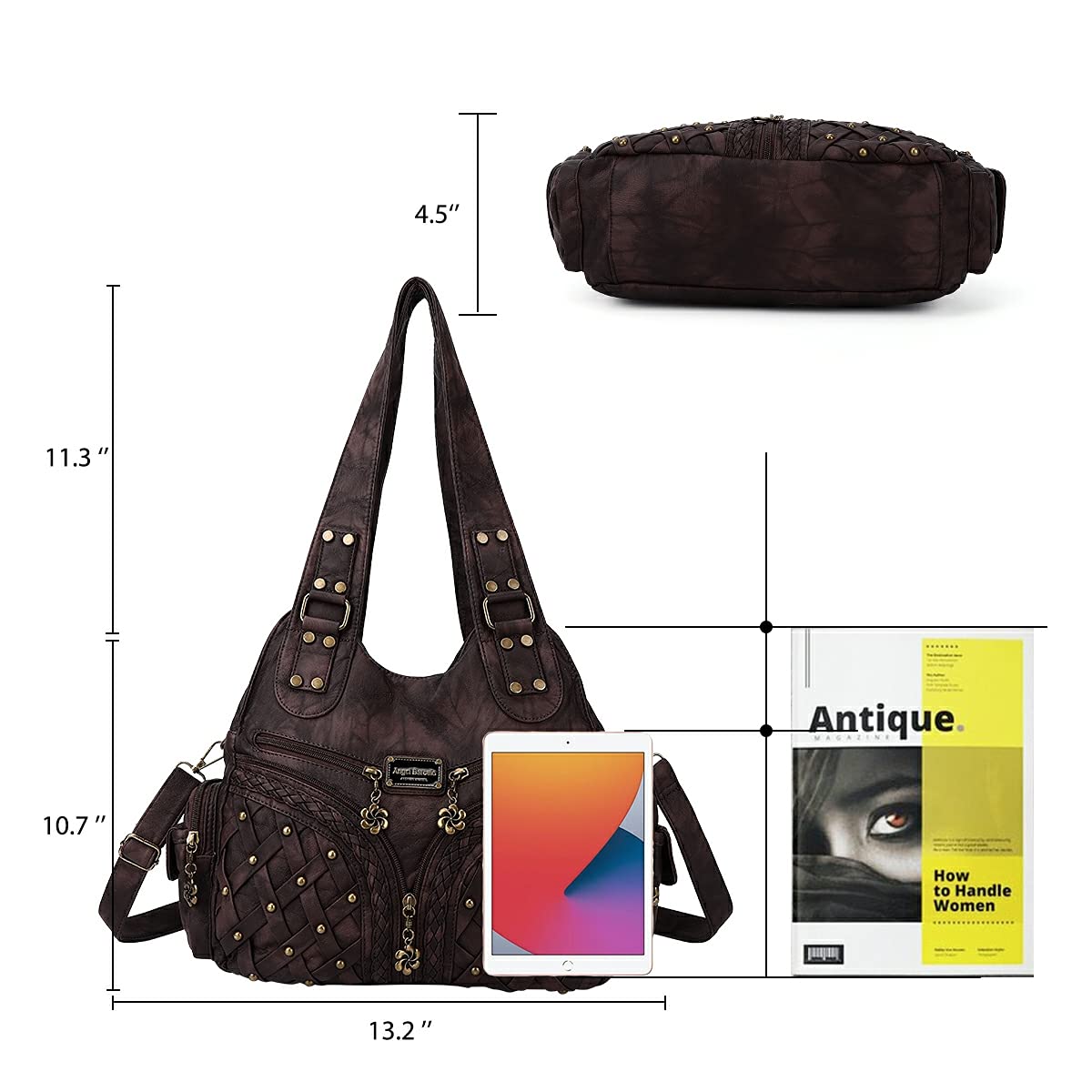 Angel Barcelo Women's Fashion Handbags - PU Leather Tote, Shoulder Bag & Satchel Purse with Top Handle | Stylish Hobo Bag for Work, Travel & Everyday Use