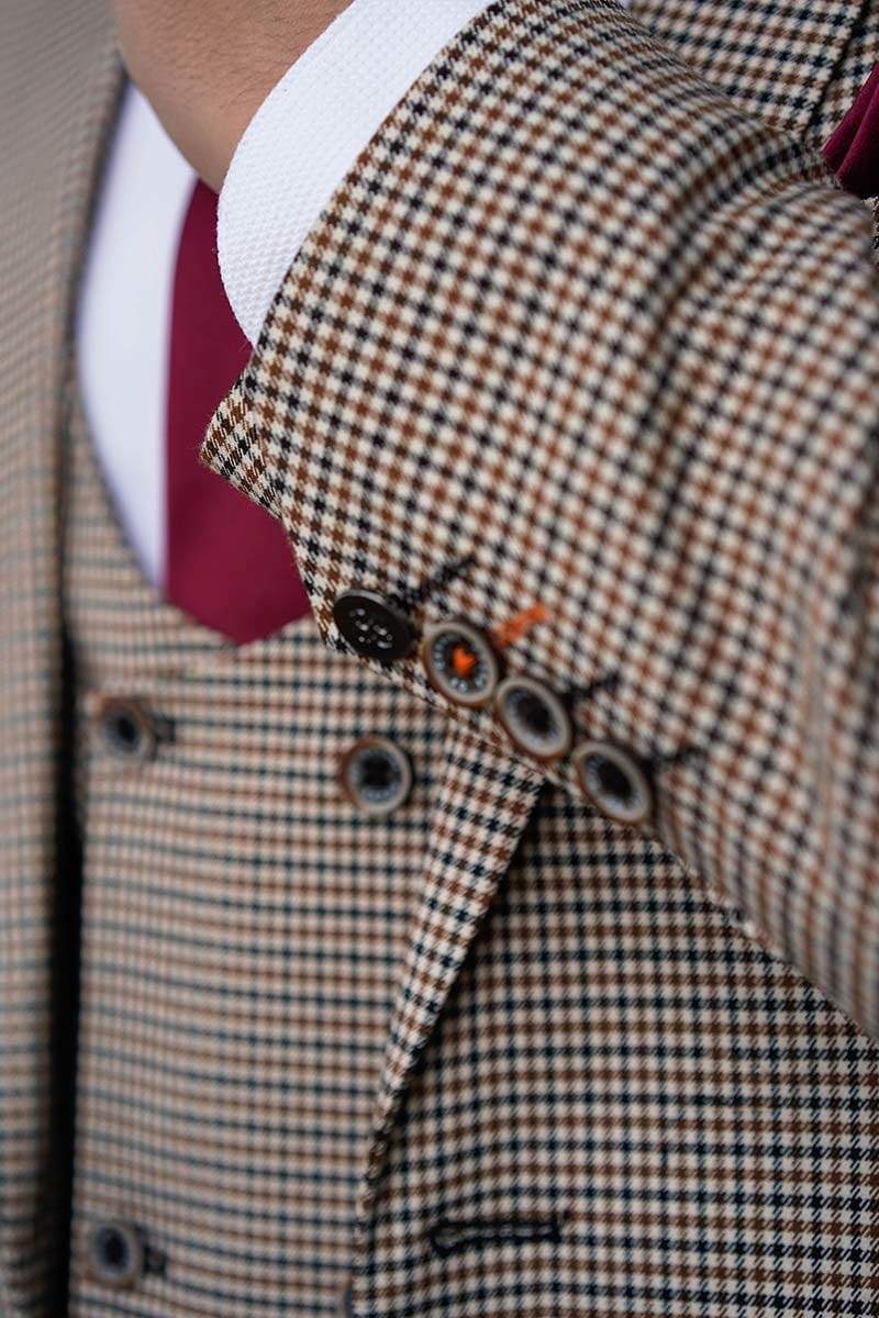 Cavani Elwood Houndstooth Slim Fit Checkered Waistcoat Vest for Men - Perfect for Weddings, Business Meetings & Formal Occasions