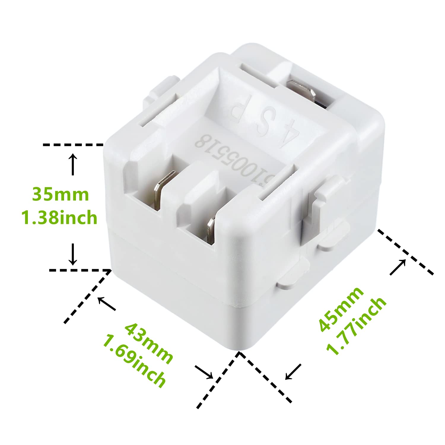 61005518 Refrigerator Relay & Compressor Overload Replacement Part - Compatible with 12002782, 1194680, AP4009659, PS2004057 Models - Perfect for DIY Fridge Repairs & Appliance Maintenance
