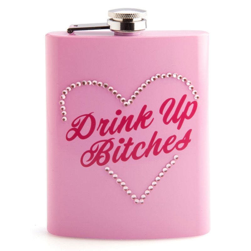 Stainless Steel Insulated Flask - 'Drink Up Bitches' Funny Wine Tumbler for Women, Bachelorette Parties & Girls Night Out