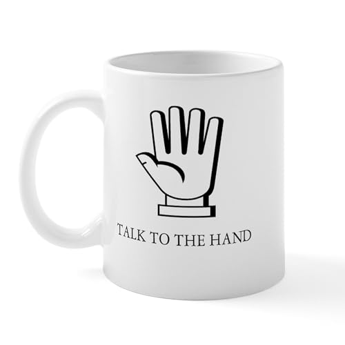 White - Talk To The Hand Mug