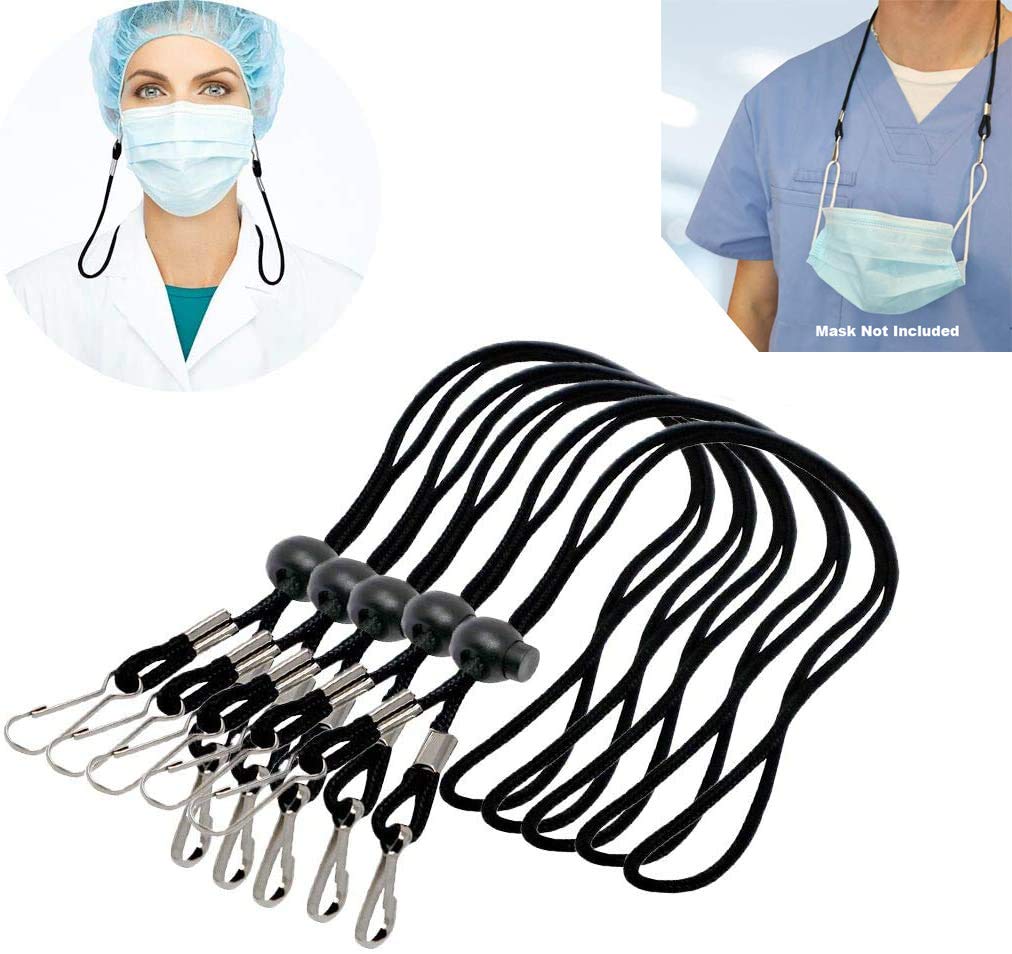 Adjustable Face Shield Lanyards for Women & Kids - Neck Strap for Masks - School & Travel Use