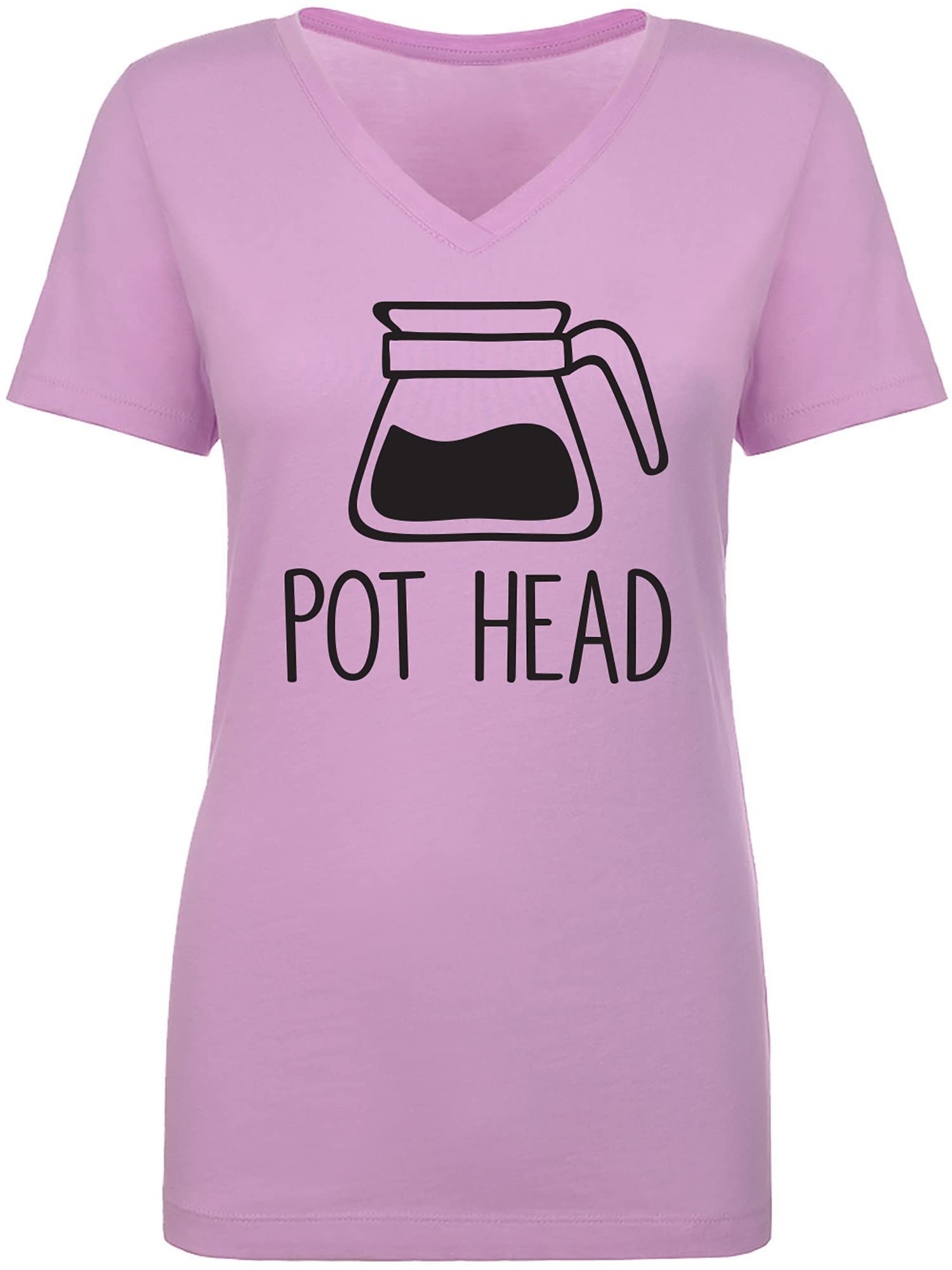 Stylish Women's V-Neck Coffee Pot Graphic T-Shirt - Casual Comfort Tee for Coffee Lovers, Perfect for Everyday Wear & Coffee Shop Outings