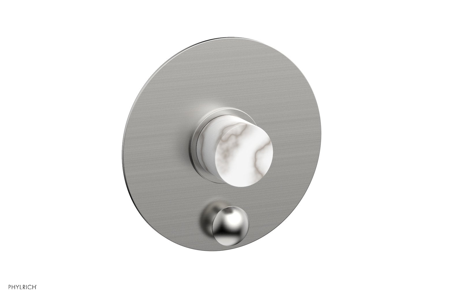 BASIC II Pressure Balance Shower Plate with Diverter and Handle Trim Set - White Marble 4 198 | Bathroom Shower System for Modern Home & Spa Experience