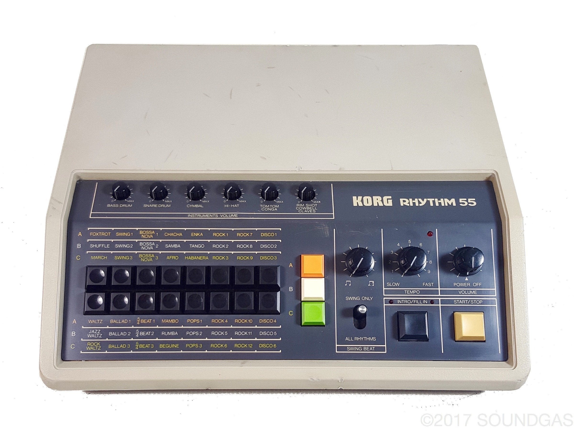 Korg Rhythm KR-55 Vintage Drum Machine - Classic Analog Beats for Music Production & Live Performances | Perfect for Studios, DJs & Electronic Musicians