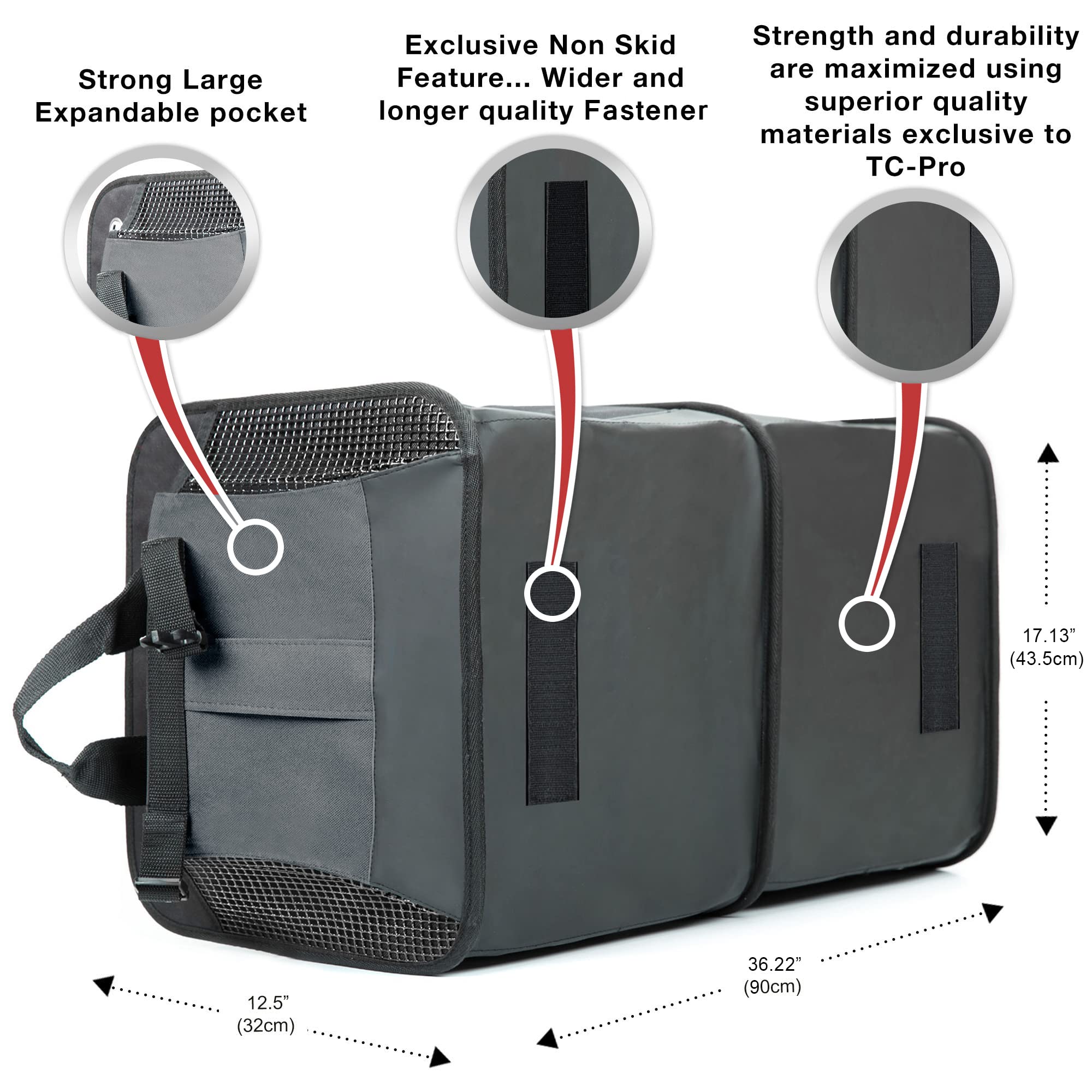 TRUNKCRATEPRO 2-Pack Collapsible Portable Multi-Compartment Car Trunk Organizers - 1 XL Grey & 1 Regular Black - Perfect for SUV, Sedan, Travel & Home Storage Organization