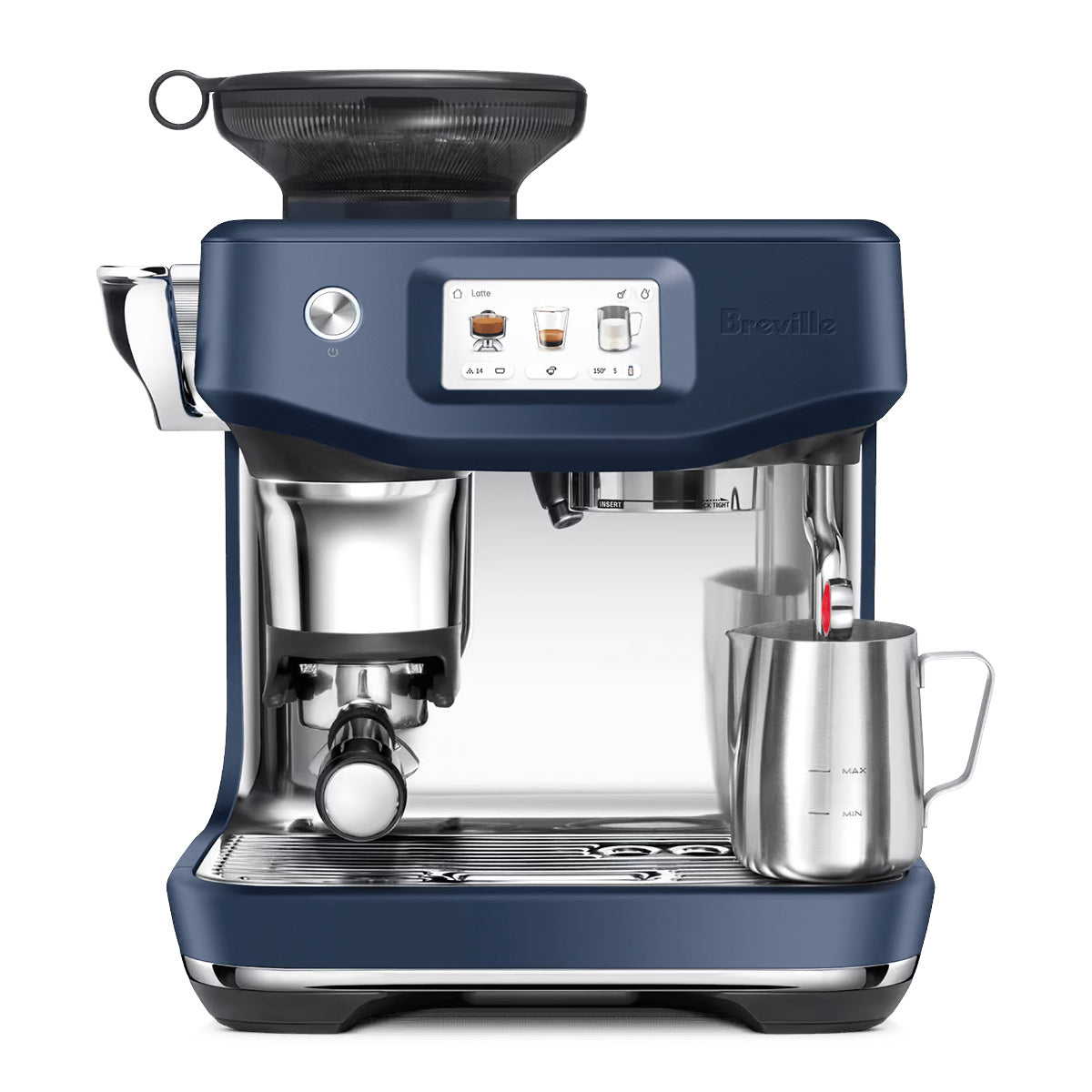 Breville Barista Touch Impress Automatic Espresso Machine with Built-in Grinder - Damson Blue (BES881DBL) | Perfect for Home Baristas & Coffee Lovers | Ideal for Espresso, Latte & Cappuccino Making
