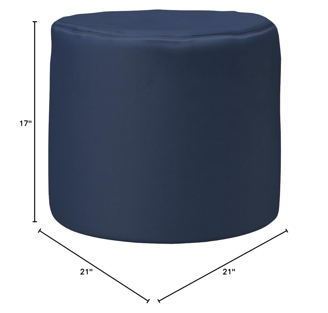Jaxx Spring Indoor Outdoor Bean Bag Ottoman Navy Blue - Versatile Footrest & Seating for Living Room, Bedroom, Patio & Dorm