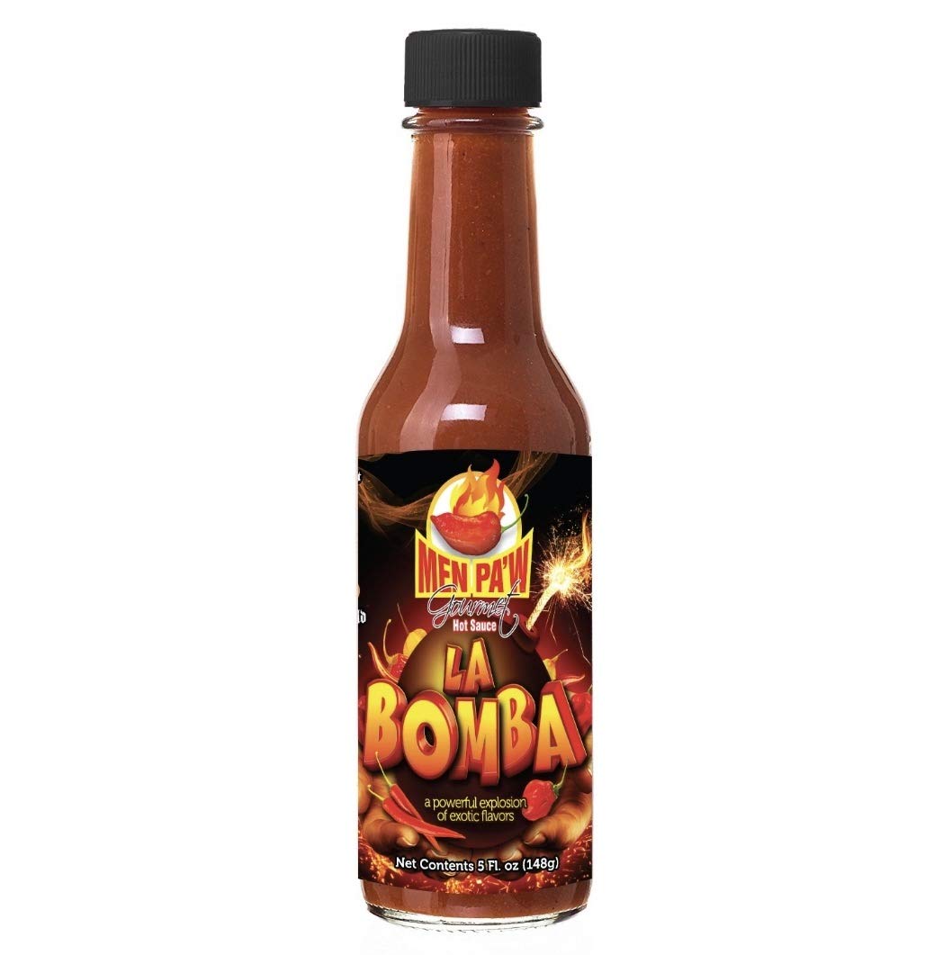 Men Pa'w Gourmet La Bomba Hot Sauce - 5 oz Bottle | Spicy Chili Pepper Sauce for Tacos, Wings & Cooking | Authentic Mexican Flavor