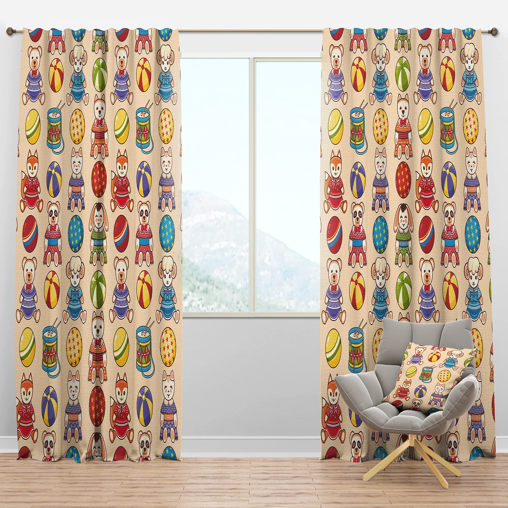 DesignQ Blackout Curtains for Kids Room & Living Room - Thermal Insulated Children's Pattern Drapes (52x95, Single Panel) - Perfect for Nursery, Bedroom & Home Theater Light Blocking
