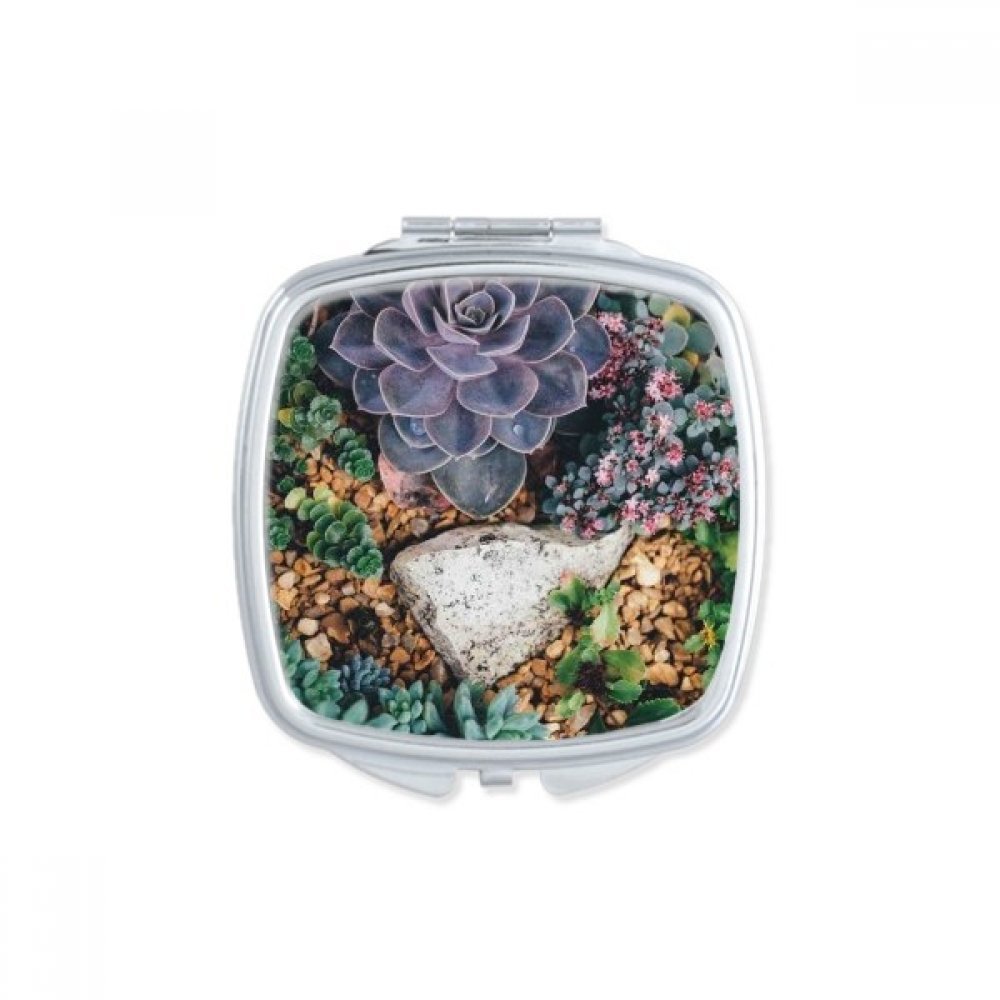 DIYthinker Stone Flower Science Nature Scenery Square Compact Makeup Mirror - Portable Cute Small Hand Mirror for Women, Perfect Gift for Birthday, Travel & Purse (Nature Lover's Choice)