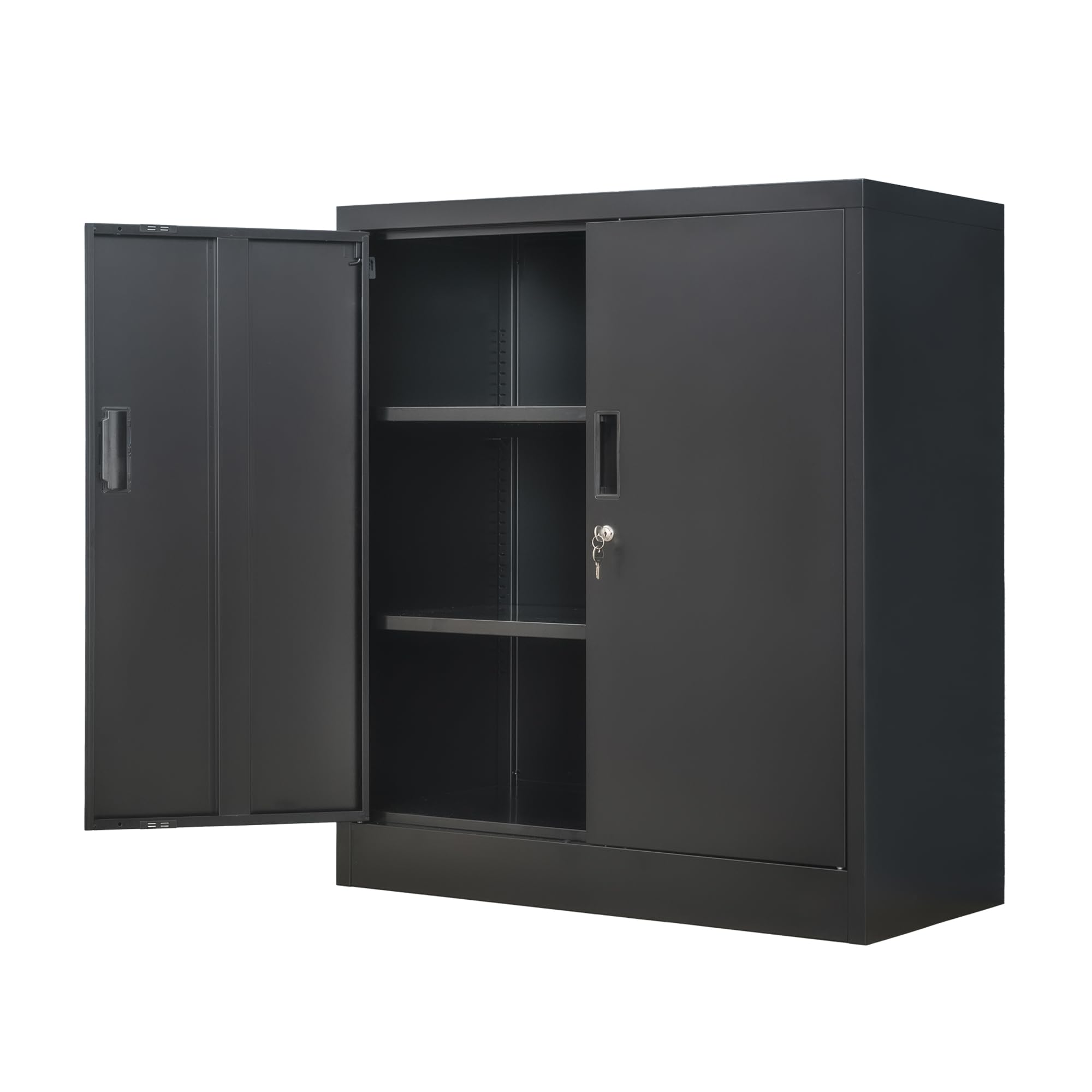 Heavy Duty Metal Garage Storage Cabinet with 2 Adjustable Shelves - Lockable File Cabinet for Office, Home, Garage & Warehouse - 36