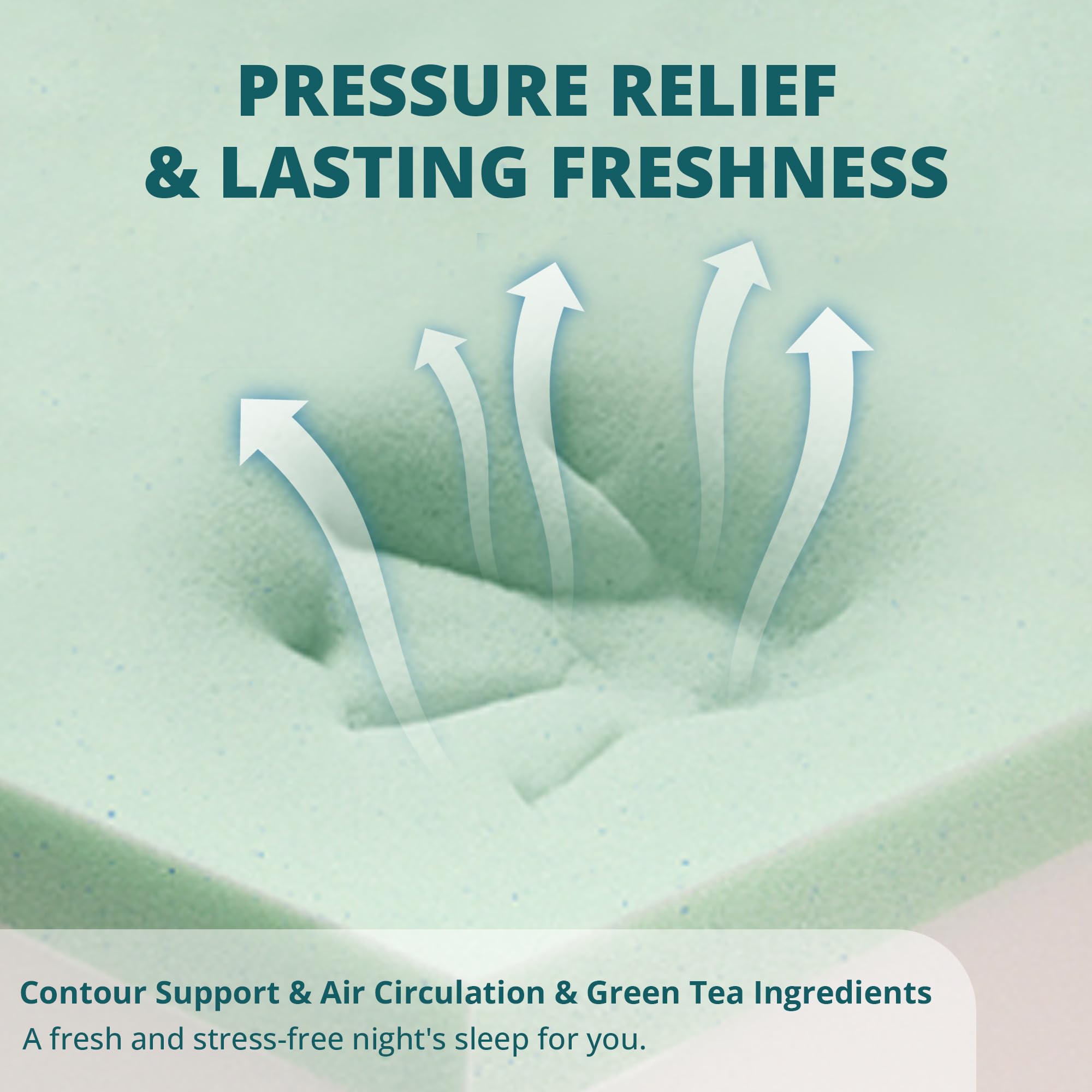12 Inch Queen Memory Foam Mattress with Green Tea Infusion - CertiPUR-US Certified Medium Firm Mattress in a Box (60
