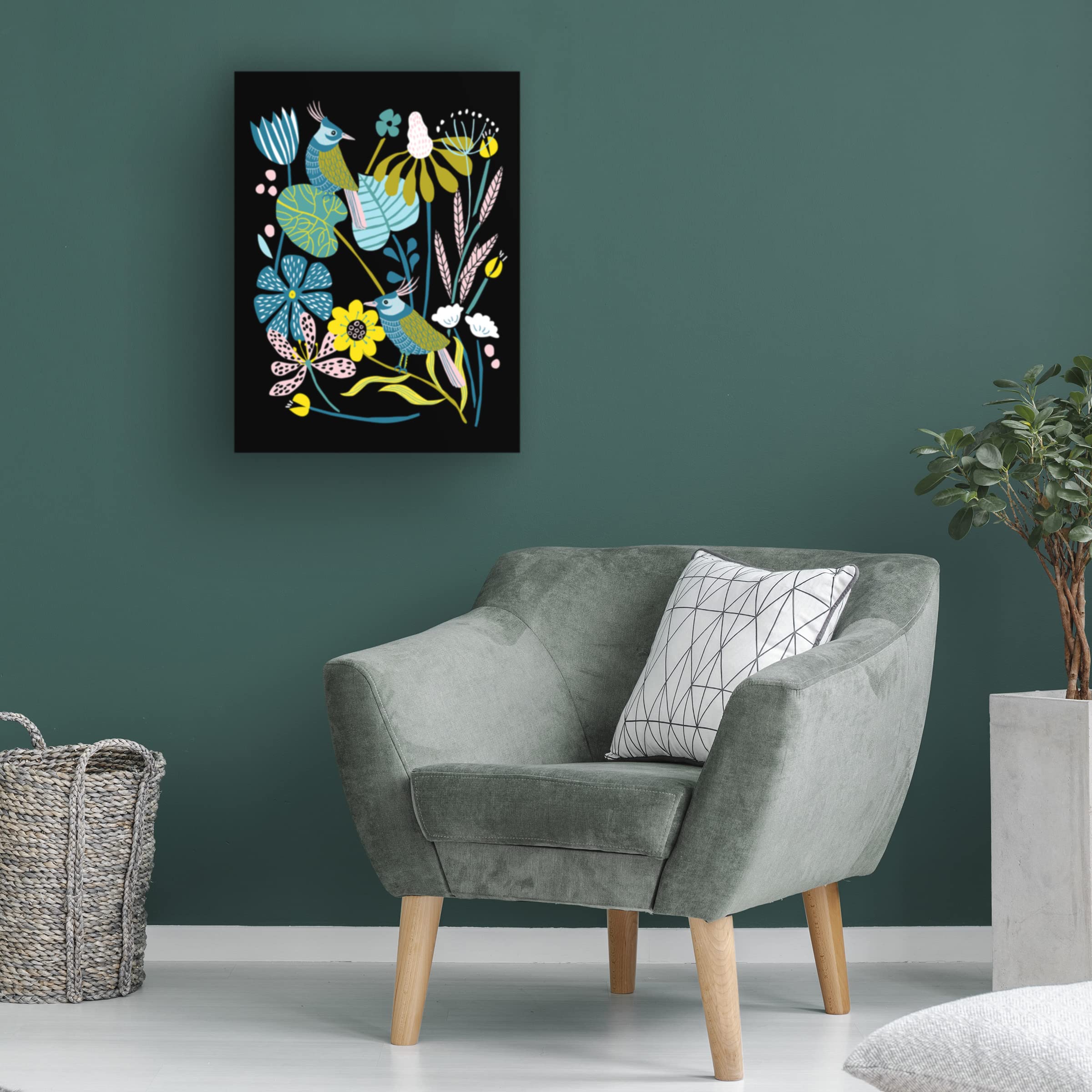 Trademark Fine Art 'Pleasure Garden I' Canvas Wall Art by Melissa Wang - Vibrant Floral Painting for Living Room, Bedroom & Office Decor
