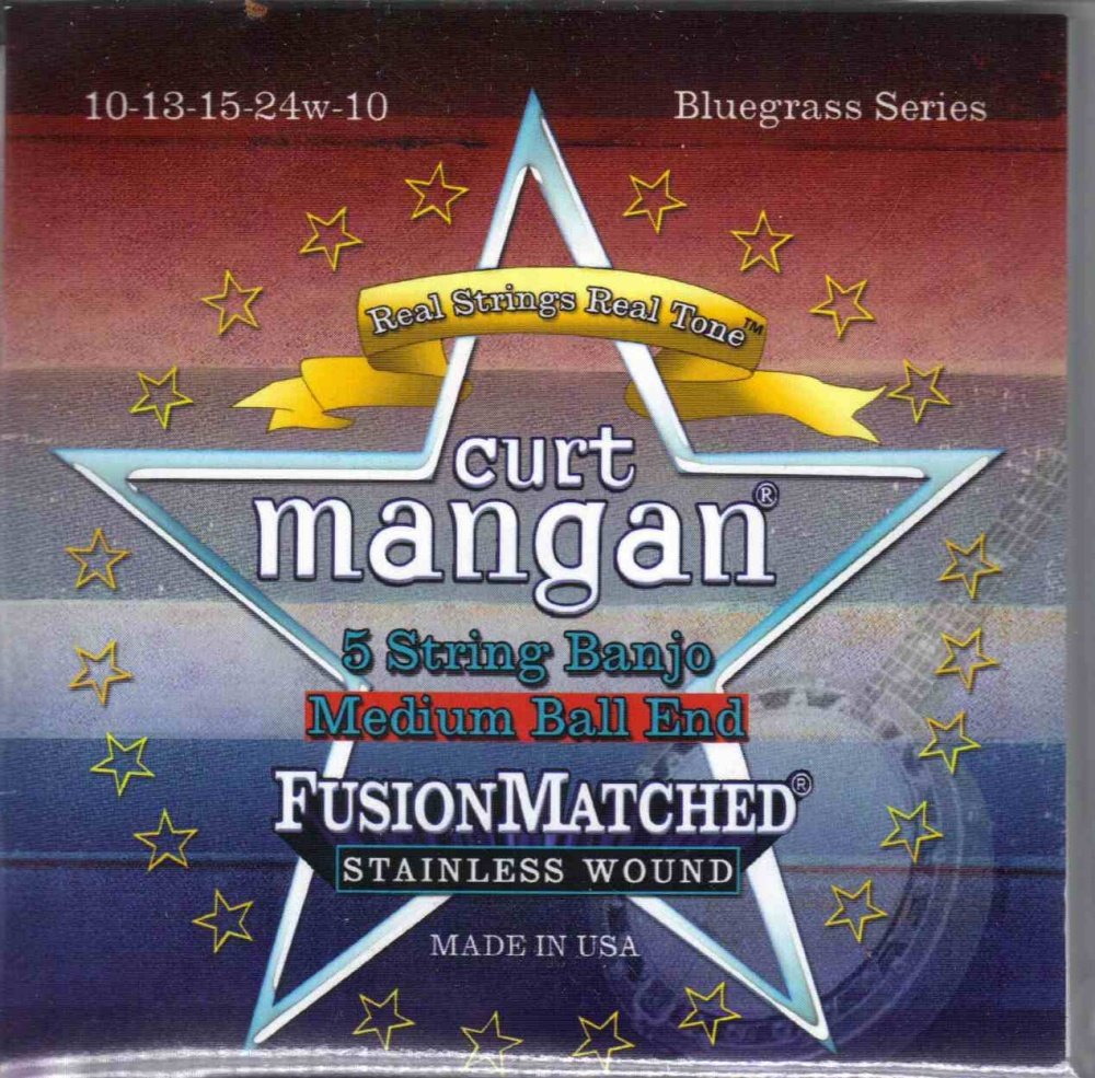 Curt Mangan Banjo Strings 10-24 Medium Ball End - Premium Quality Strings for Banjo Players | Perfect for Bluegrass, Folk & Country Music Performances