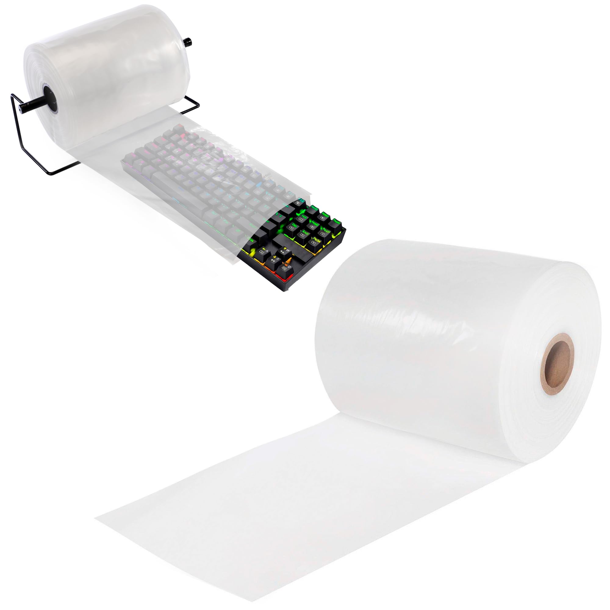 APQ Clear Poly Tubing Roll - 6 Inches x 2200 Feet, 2 Mil Polyethylene Tubing for Packaging | Perfect for Wrapping Long Cylindrical Items, Shipping Tubes & Industrial Protection | Heavy-Duty Clear Plastic Sheeting for Secure Transport & Storage
