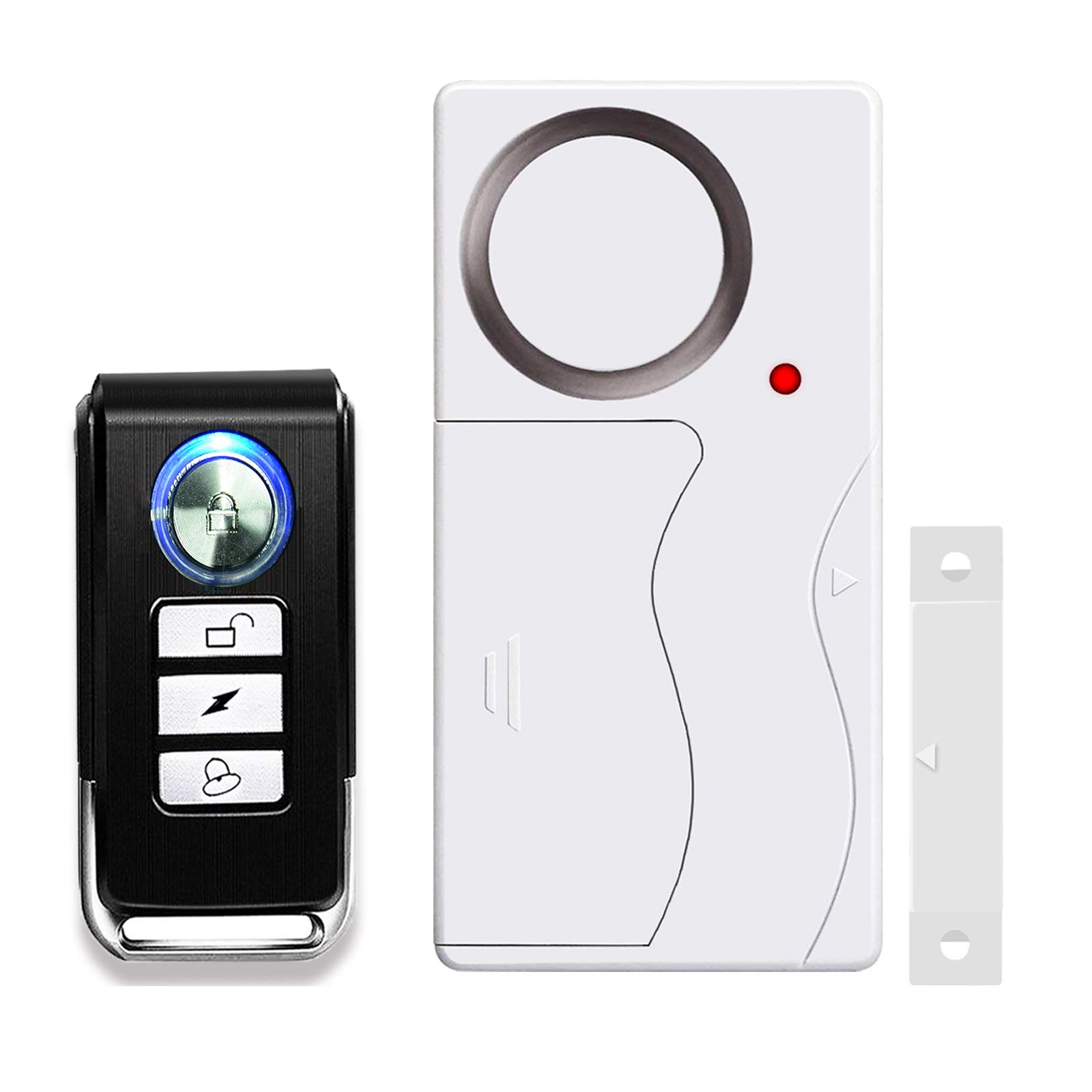 NineLeaf Wireless Door Alarm with Remote - Anti-Theft Window & Contact Sensor Alarm for Home Security - Pool Door Alarm, Entry Chime & Apartment Alarm - Fridge Door Open Alert for Child Safety (1 Pack) - Ideal for Homes, Offices, Pools & Baby Proofing