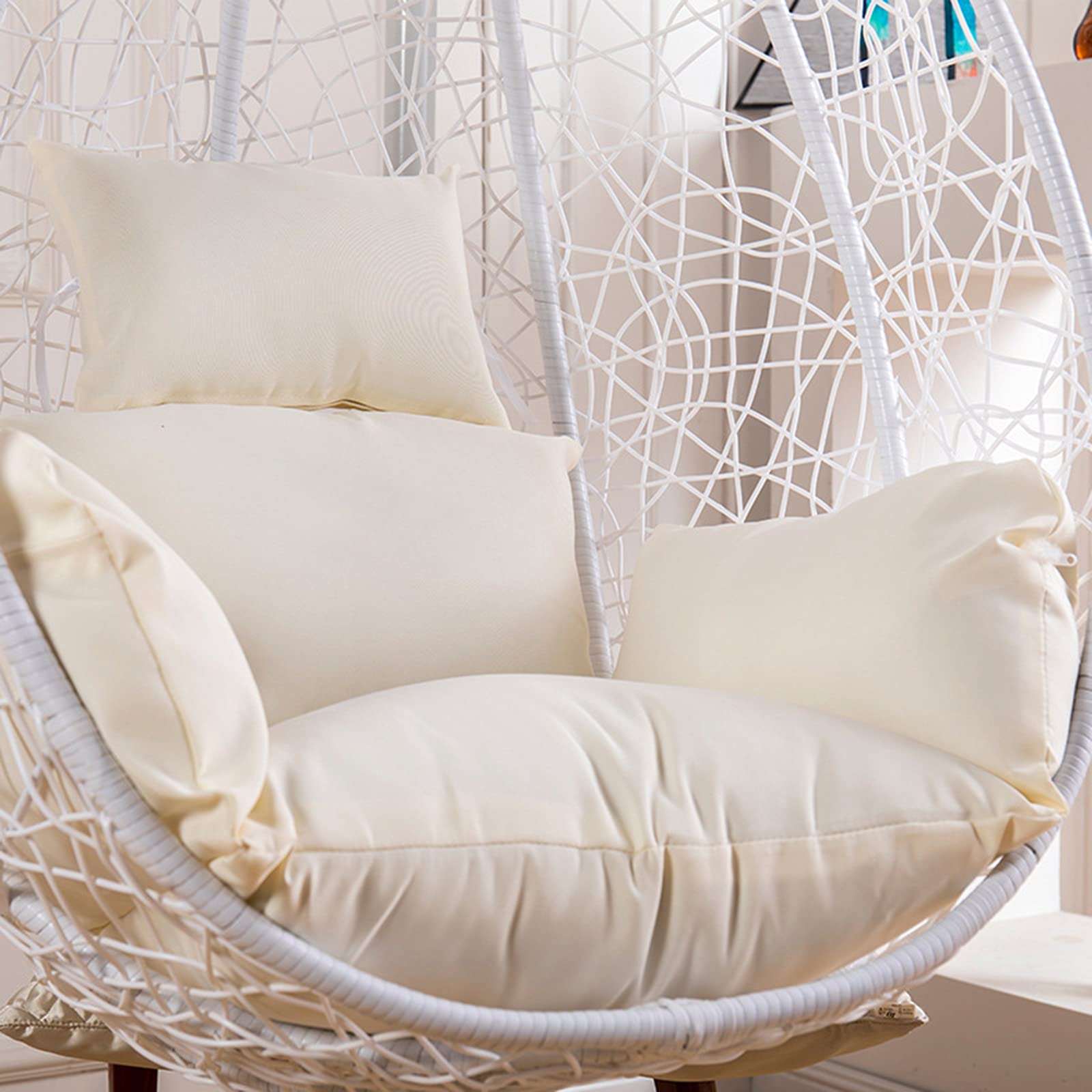 Premium Egg Chair Cushion Replacement - Outdoor Rattan Wicker Hanging Swing Chair Pad - Removable & Durable for Indoor/Outdoor Use - Perfect for Patio, Garden, Balcony & Poolside Relaxation (Cushion Only)
