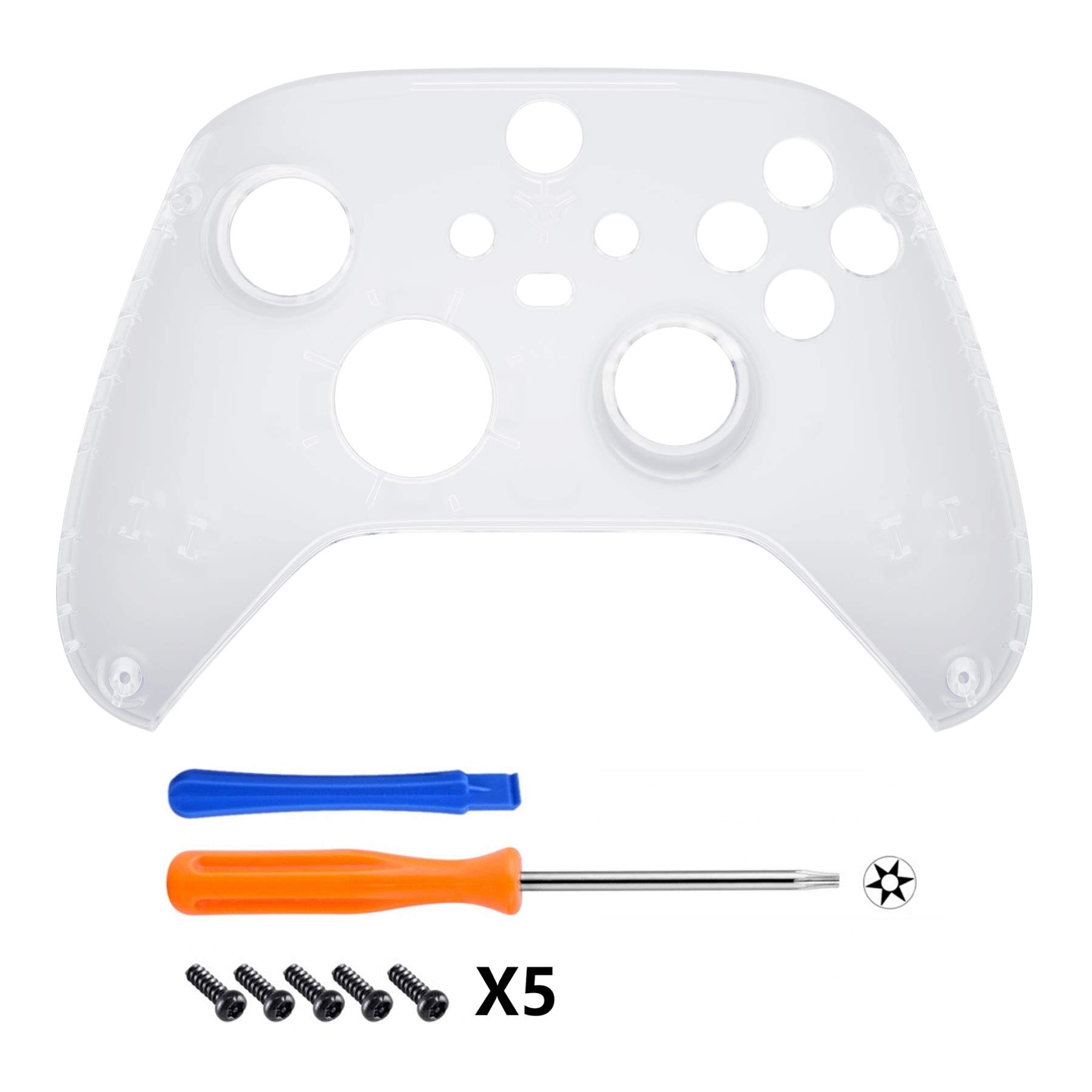 eXtremeRate Clear Replacement Faceplate for Xbox Series X & S Controller - Custom Front Housing Shell for Xbox Core Wireless Controller - Personalize Your Gaming Experience - Perfect for Competitive Gaming & Home Entertainment [Controller NOT Included]