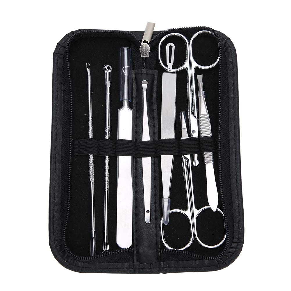 8Pcs Stainless Steel Blackhead & Pimple Remover Kit - Durable Acne Extractor Tools with Storage Case for Facial Care | Perfect for Home Spa, Skincare Routine & DIY Beauty Treatments
