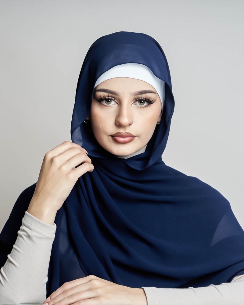 Elegant Lightweight Chiffon Shawl Wrap - Soft Blue Shades for Women - Perfect for Weddings, Parties & Evening Events