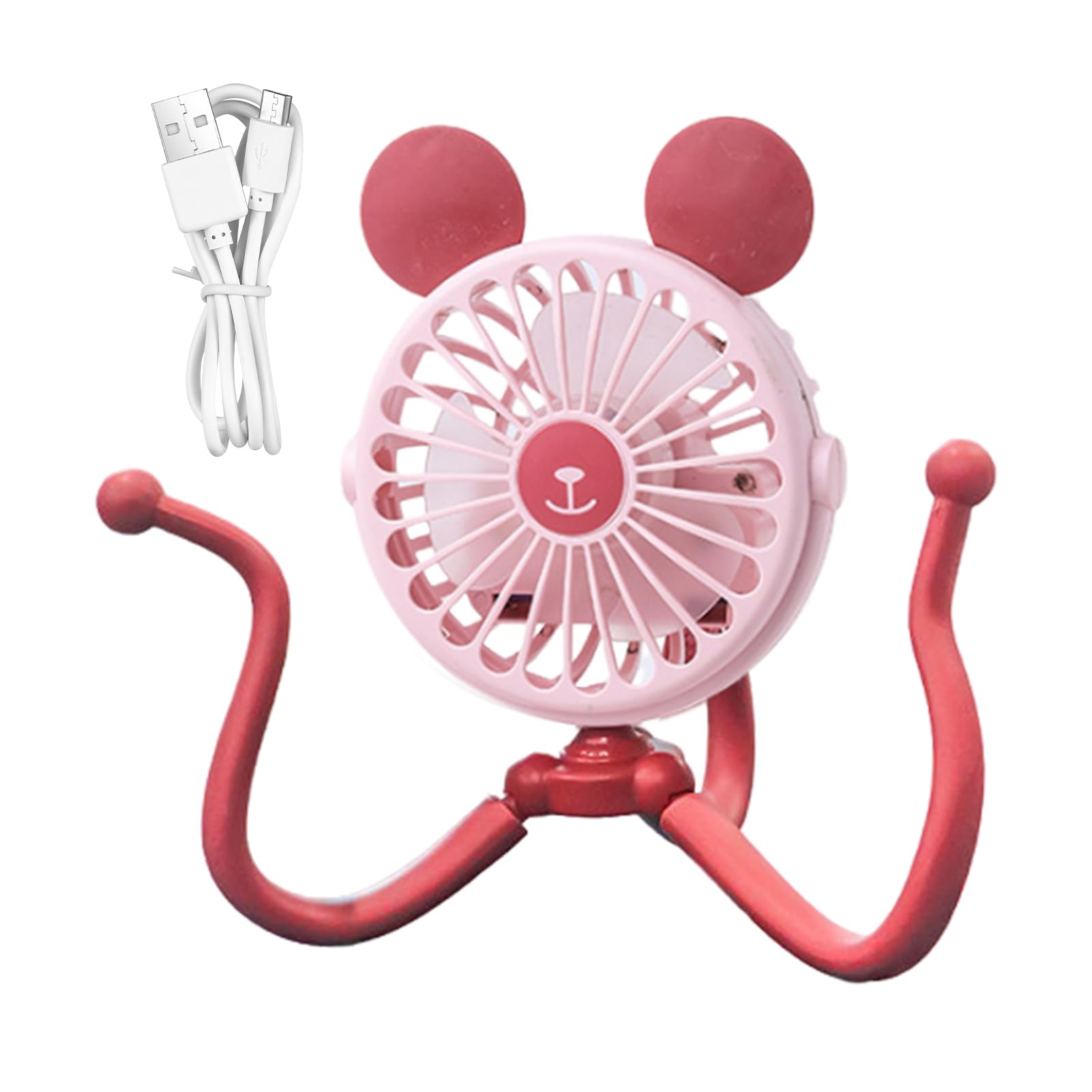 Octopus Stroller Fan - Portable Electric Cart Fan with Silent Operation for Baby Strollers, Shopping Carts & Beds | Perfect for Outdoor Walks, Grocery Trips & Nursery Comfort