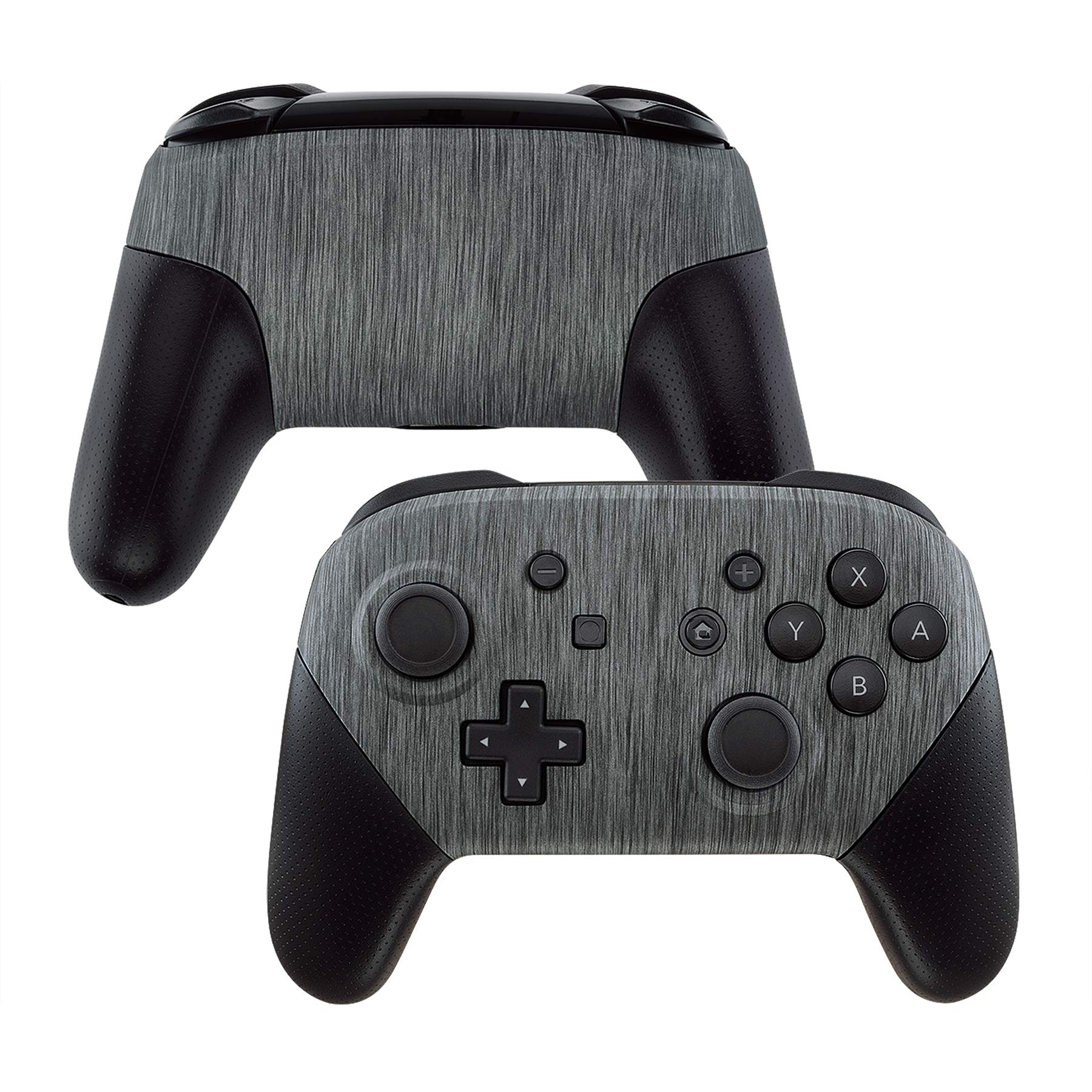 eXtremeRate Soft Touch Faceplate & Backplate for Nintendo Switch Pro Controller - Brushed Silver DIY Replacement Shell Case (Controller Not Included) - Perfect for Gaming, Customization & Repair