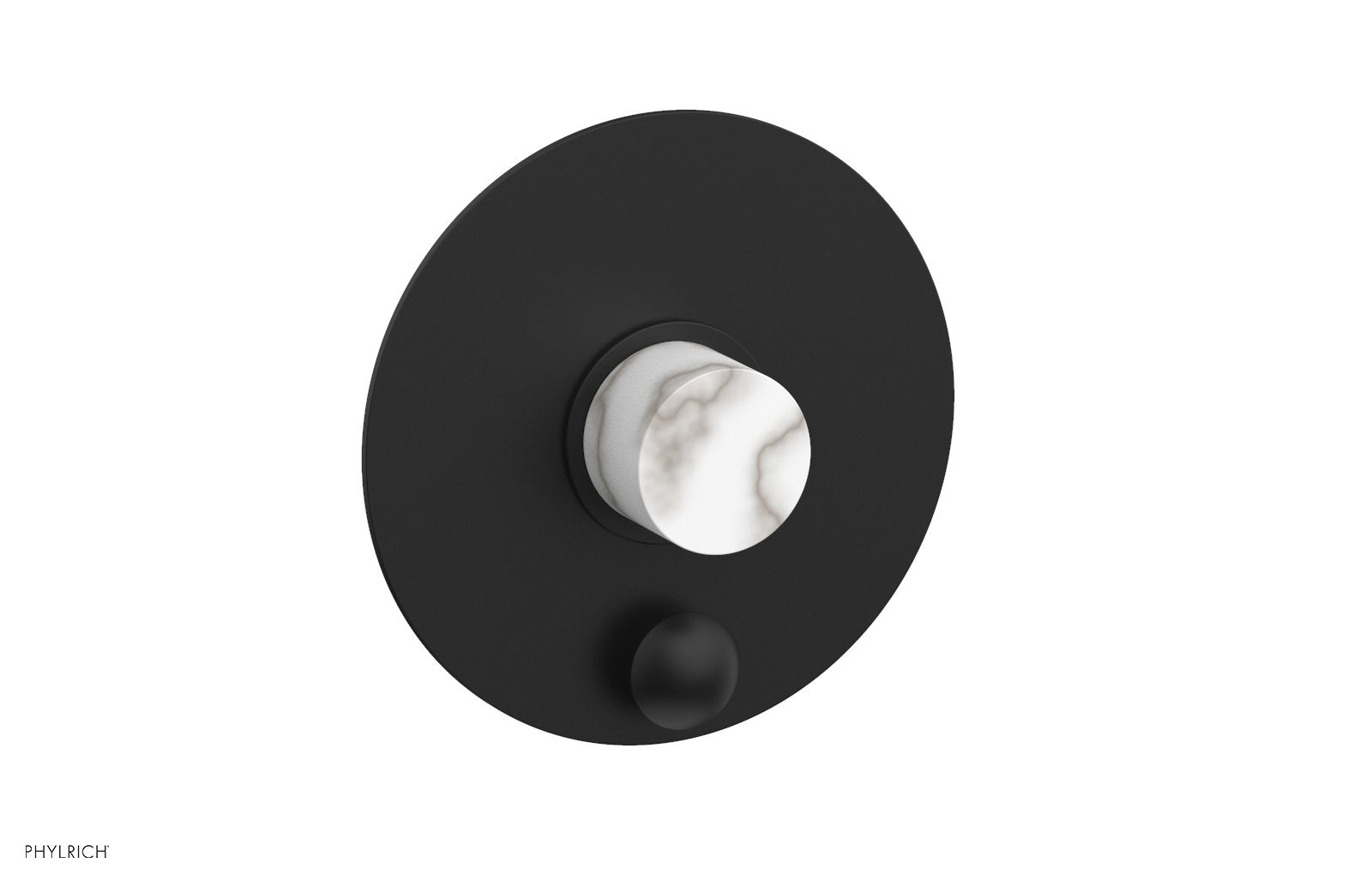 BASIC II Pressure Balance Shower Plate with Diverter and Handle Trim Set - White Marble 4 198 | Bathroom Shower System for Modern Home & Spa Experience