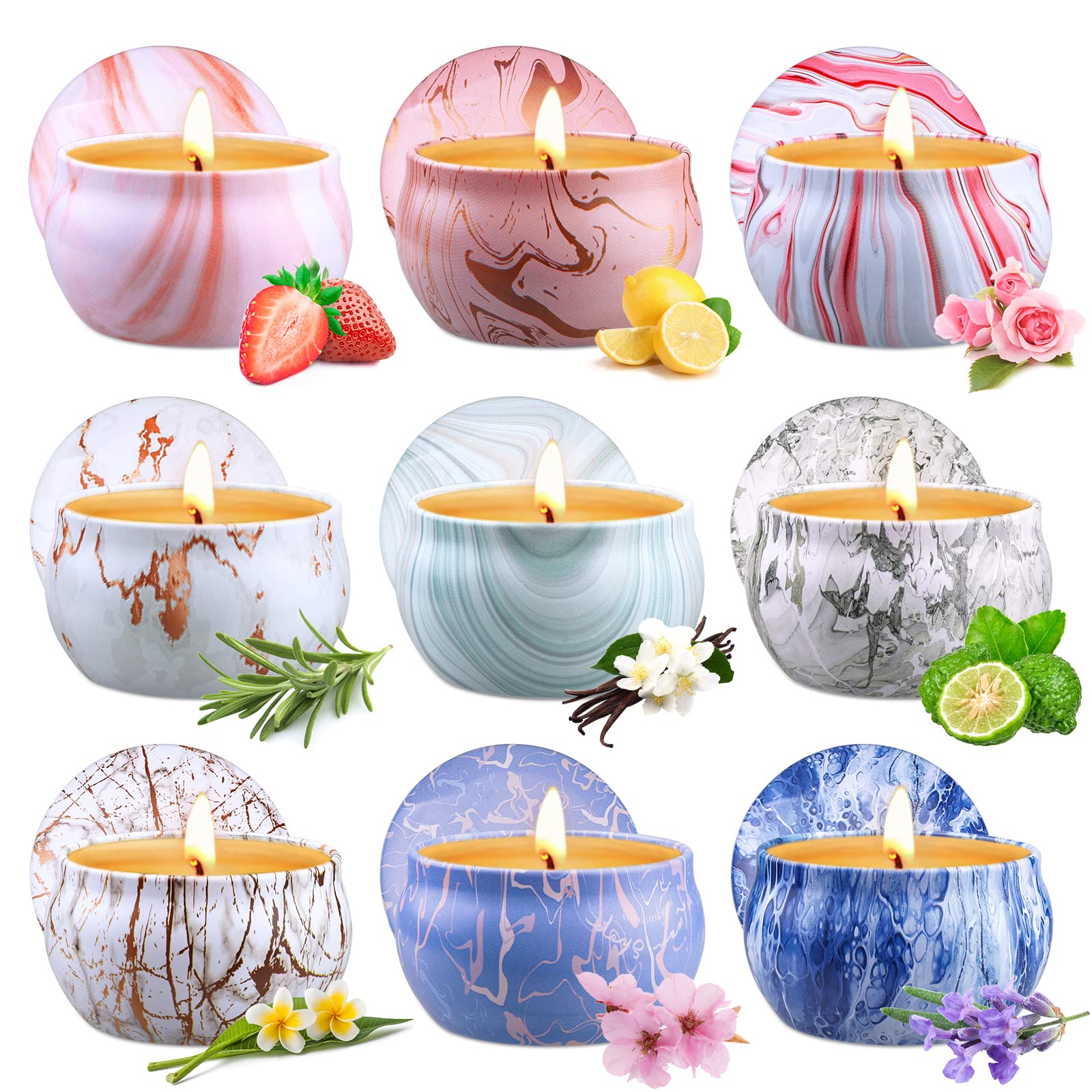 Aromatherapy Scented Candles for Women - 2.5oz Soy Wax Candles Set, Long Lasting Home Fragrance, Relaxing Gifts for Spa, Yoga, Bath, Birthday & Special Occasions - Perfect for Stress Relief and Home Decor