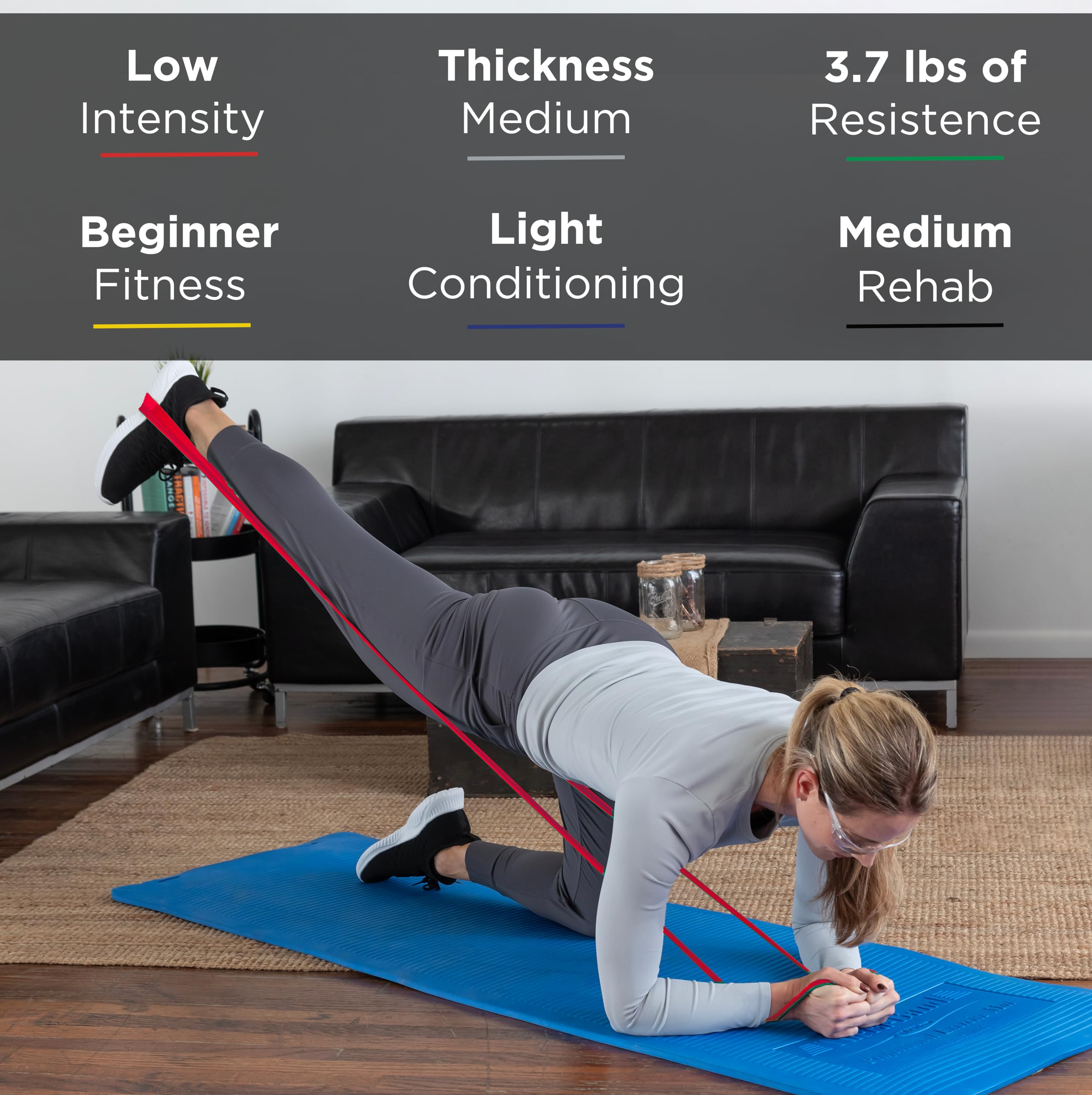 THERABAND Resistance Band 50 Yard Roll - Medium Red Non-Latex Professional Exercise Bands for Strength Training, Physical Therapy, Pilates & Rehab | Upper & Lower Body Workouts | Home Gym & Professional Use | Includes Convenient Dispenser Box (Level 3 Resistance)