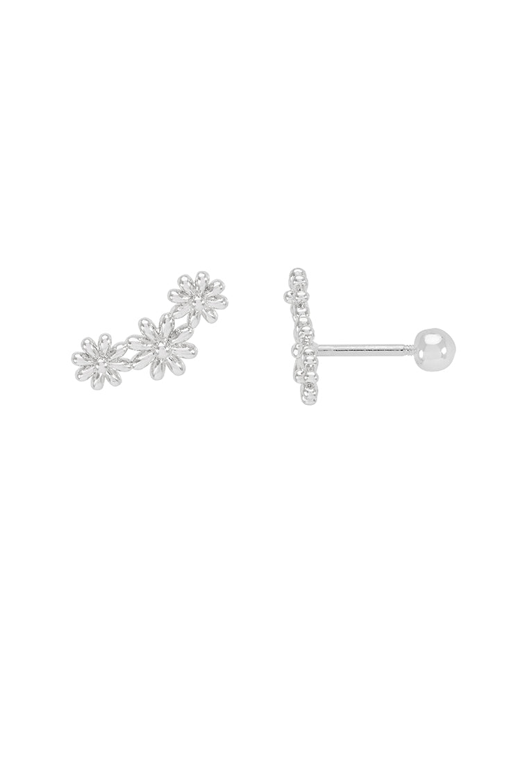 Triple Flower Stud Earrings for Women - Dainty Floral Fashion Jewelry - Perfect for Everyday Wear, Parties & Gifts