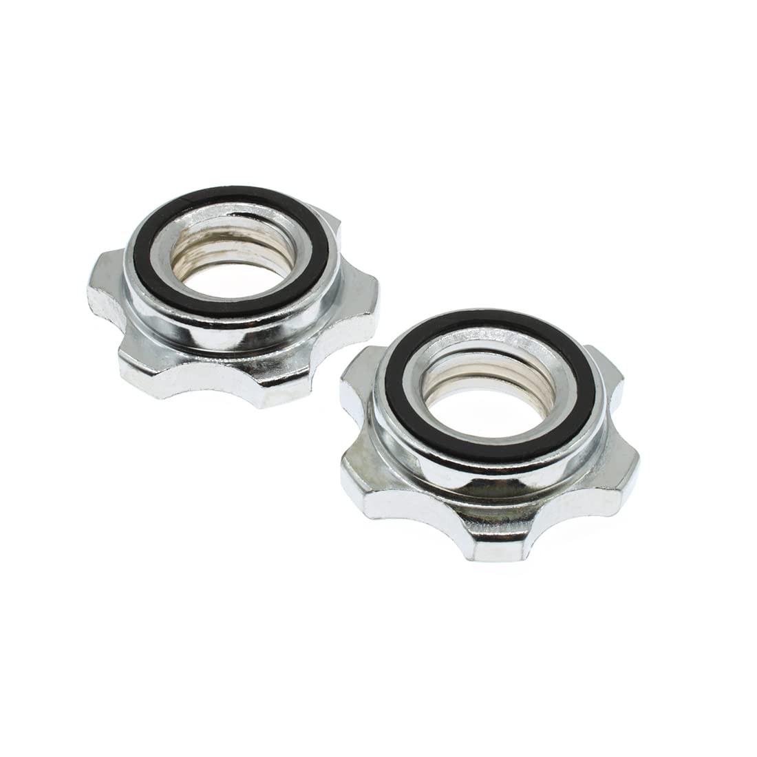 2PCS 25mm Barbell Hex Nut Anti-Slip Spin-Lock Collars - Heavy Duty Screw Clamps for Weight Lifting, Dumbbell & Fitness Equipment - Perfect for Home Gym, CrossFit & Strength Training