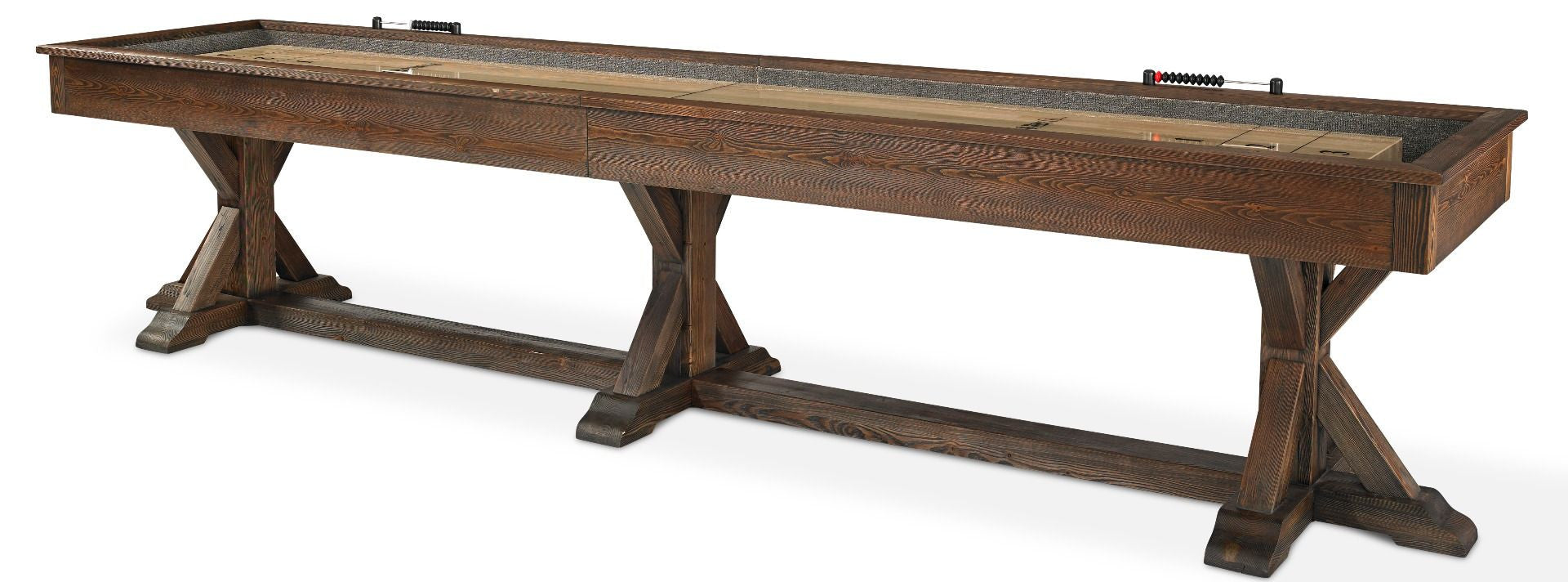 Premium Thomas Shuffleboard Table with Plank and Hide Design - Perfect for Game Rooms, Bars, and Family Entertainment Areas