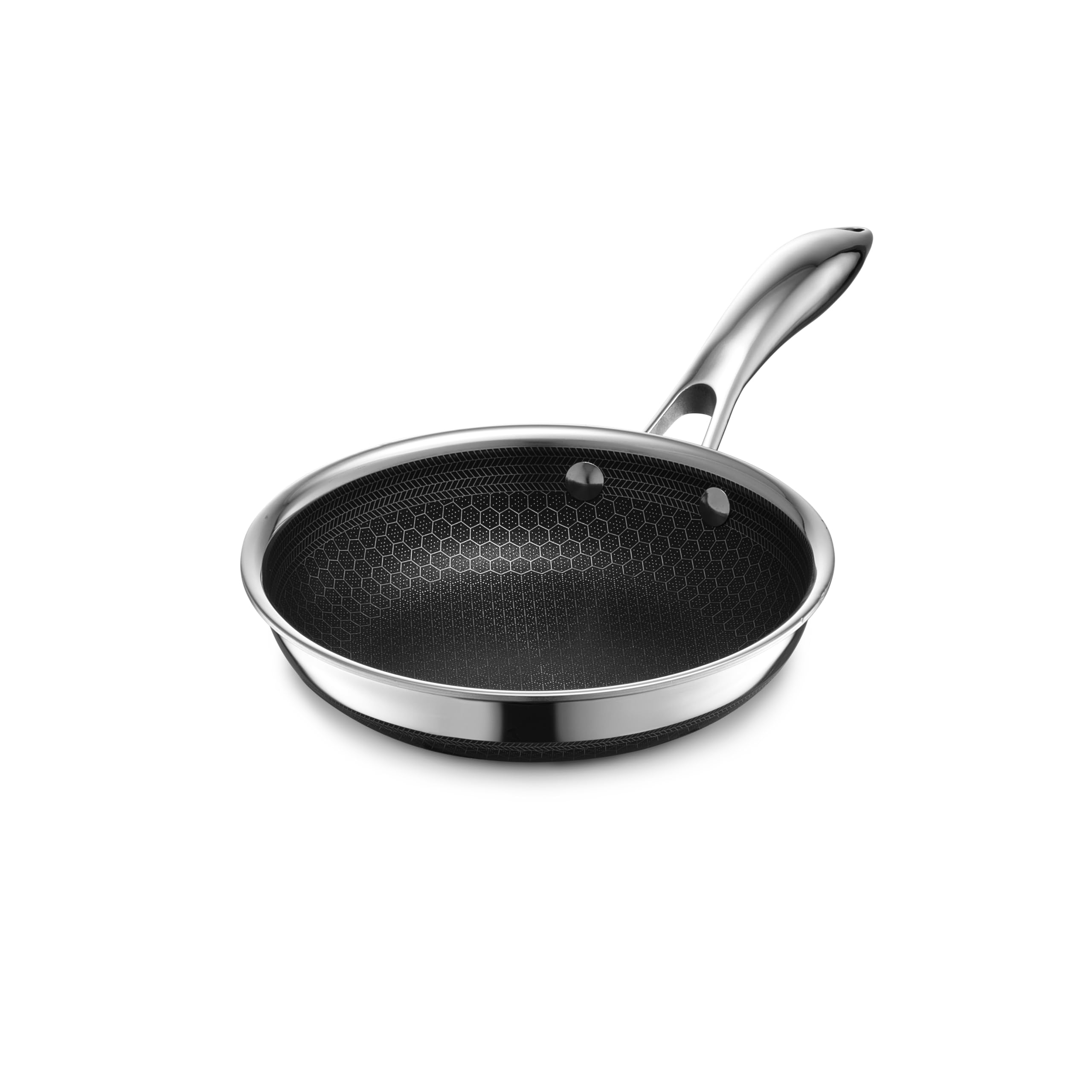 HexClad Hybrid Nonstick 7-Inch Frying Pan with Stay-Cool Handle - Dishwasher & Oven Safe Up to 900°F - Induction Compatible for All Cooktops - Perfect for Sautéing, Frying & Cooking Small Meals