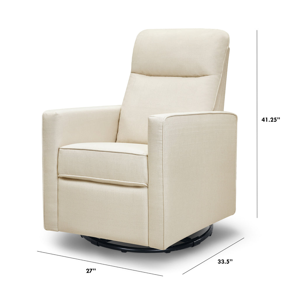 DaVinci Gabby Pillowback Swivel Glider Recliner Chair - Modern Nursery Gliding Rocker for Breastfeeding & Nursery Room - Perfect for Nursing, Reading & Relaxing in Baby's Room