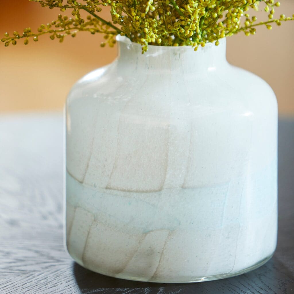 Cyan Design 11077 Lucerne Vase - Small Tan & Aqua Ceramic Vase for Home Decor, Wedding Centerpiece, and Tabletop Display