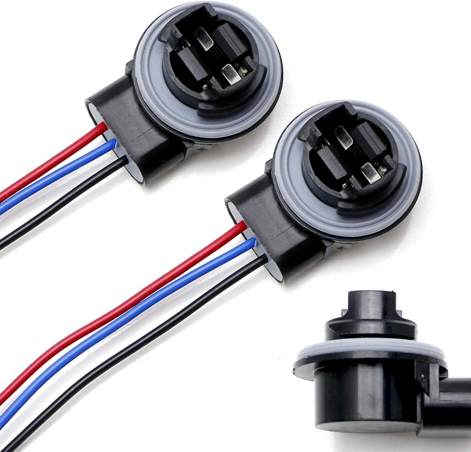 3157 3357 4157 T25 LED Bulb Socket Harness - Compatible with Brake Turn Signal Lights, Replacement for Stock Wires - Perfect for Car, Truck, SUV Lighting Upgrades
