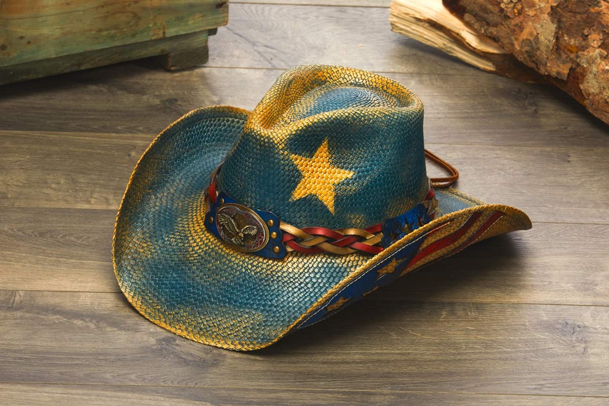 Men's Freedom Star & USA Western Cowboy Hat - Stylish Rodeo & Outdoor Adventure Hat for Country Music Fans