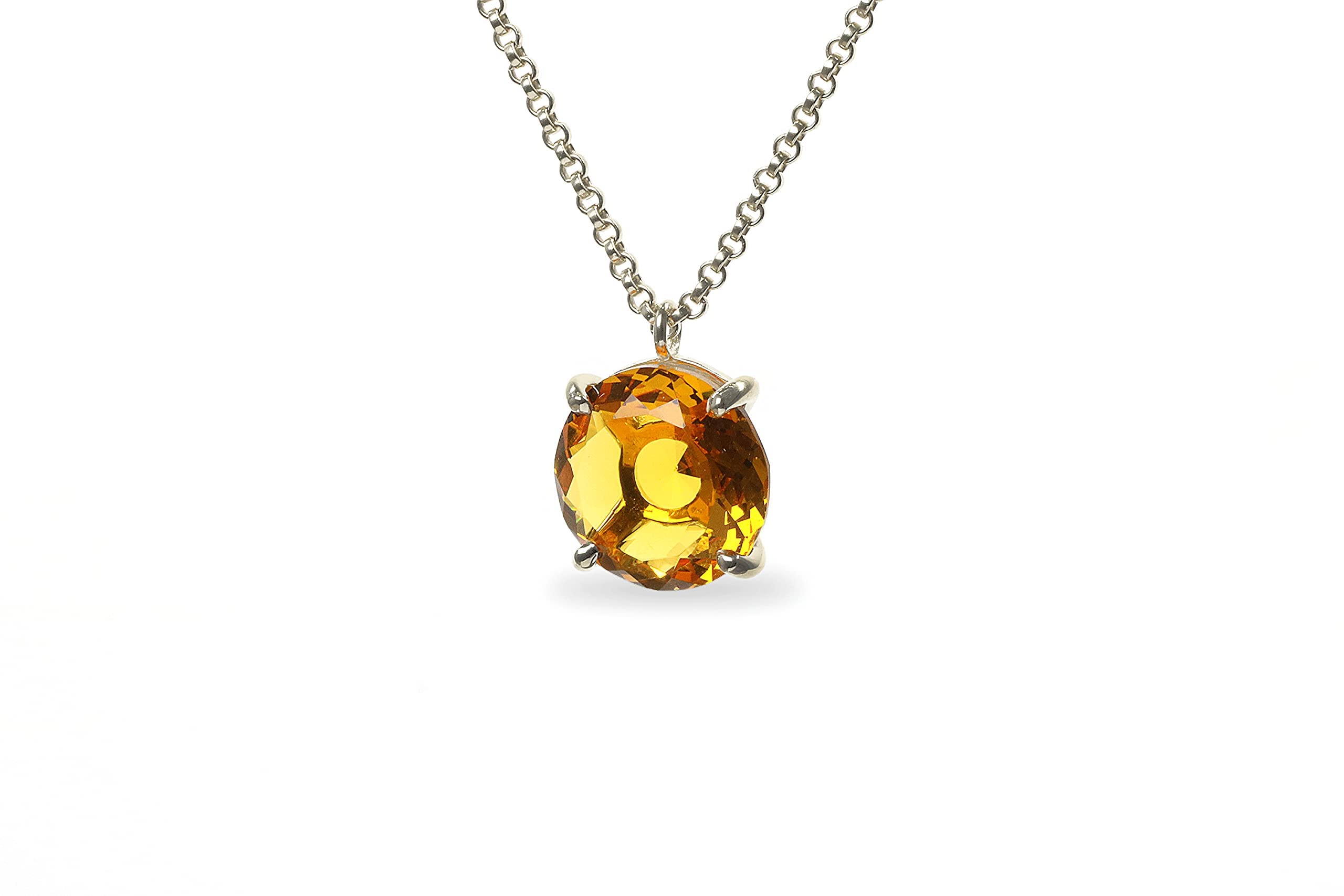 14k Gold Citrine Necklace - Handmade Gemstone Jewelry for Women - Birthday & Wedding Gift