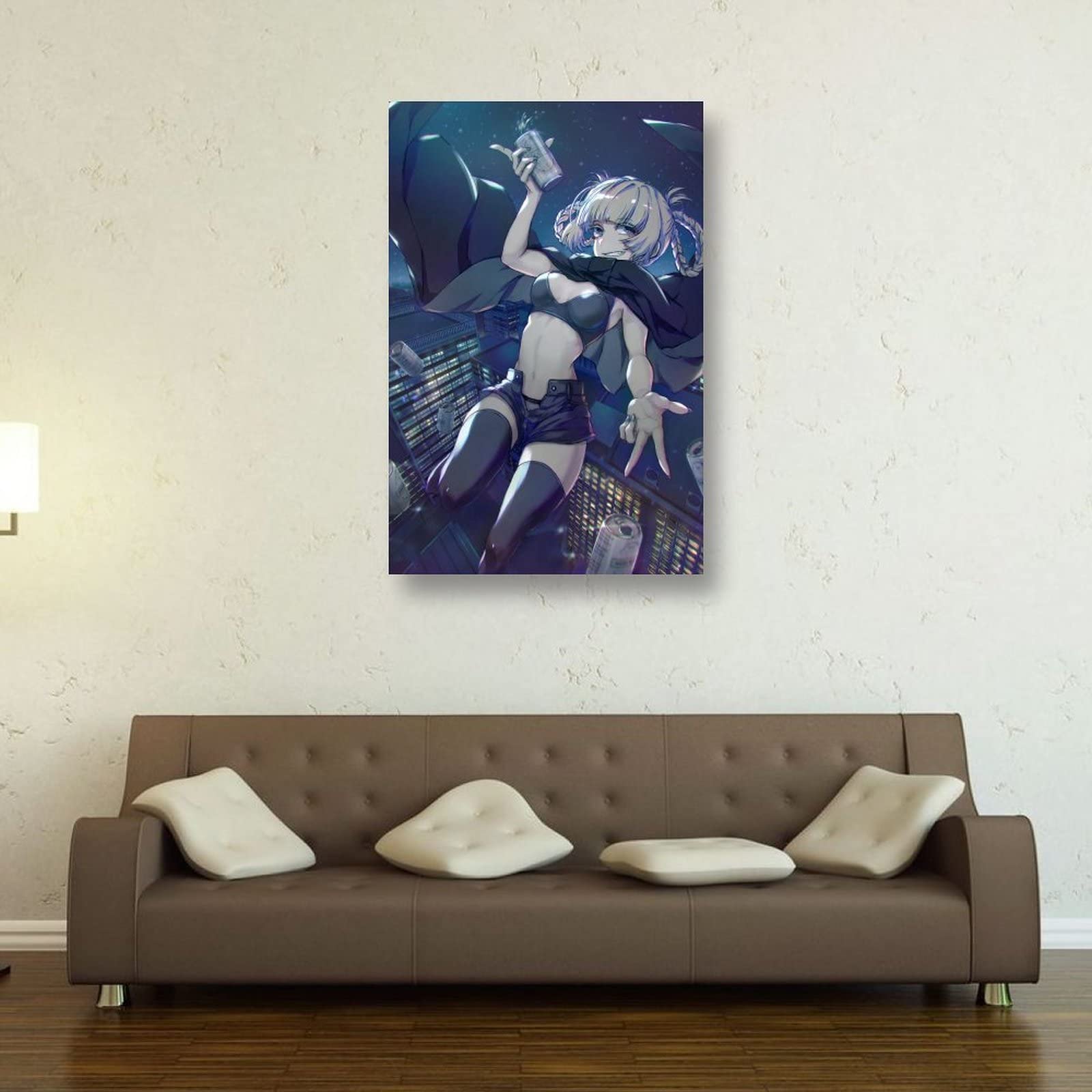 JUNZHE Call of The Night Anime Wall Art Poster - 24x36inch (60x90cm) Canvas Painting for Bedroom Decor, Living Room, Game Room & Office - Perfect Gift for Anime Fans & Home Decoration